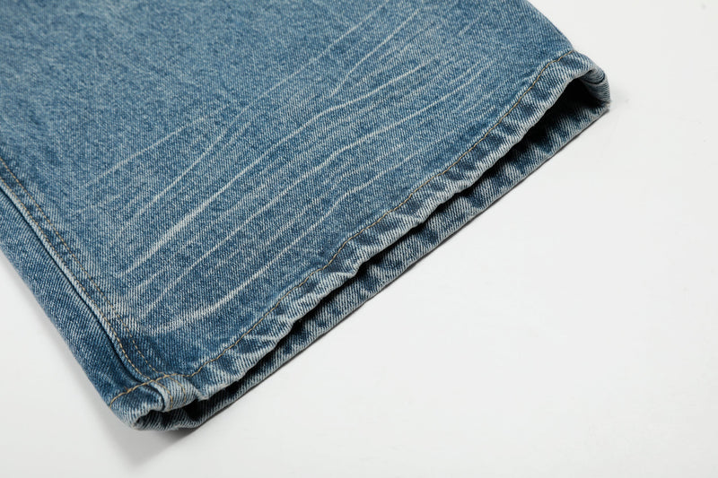 Fringe-Detail Vintage Wide-Leg Jeans | Omirad