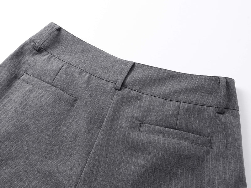 Pinstripe Wrap Wide-Leg Trousers | Avant-Garde Tailored Pants
