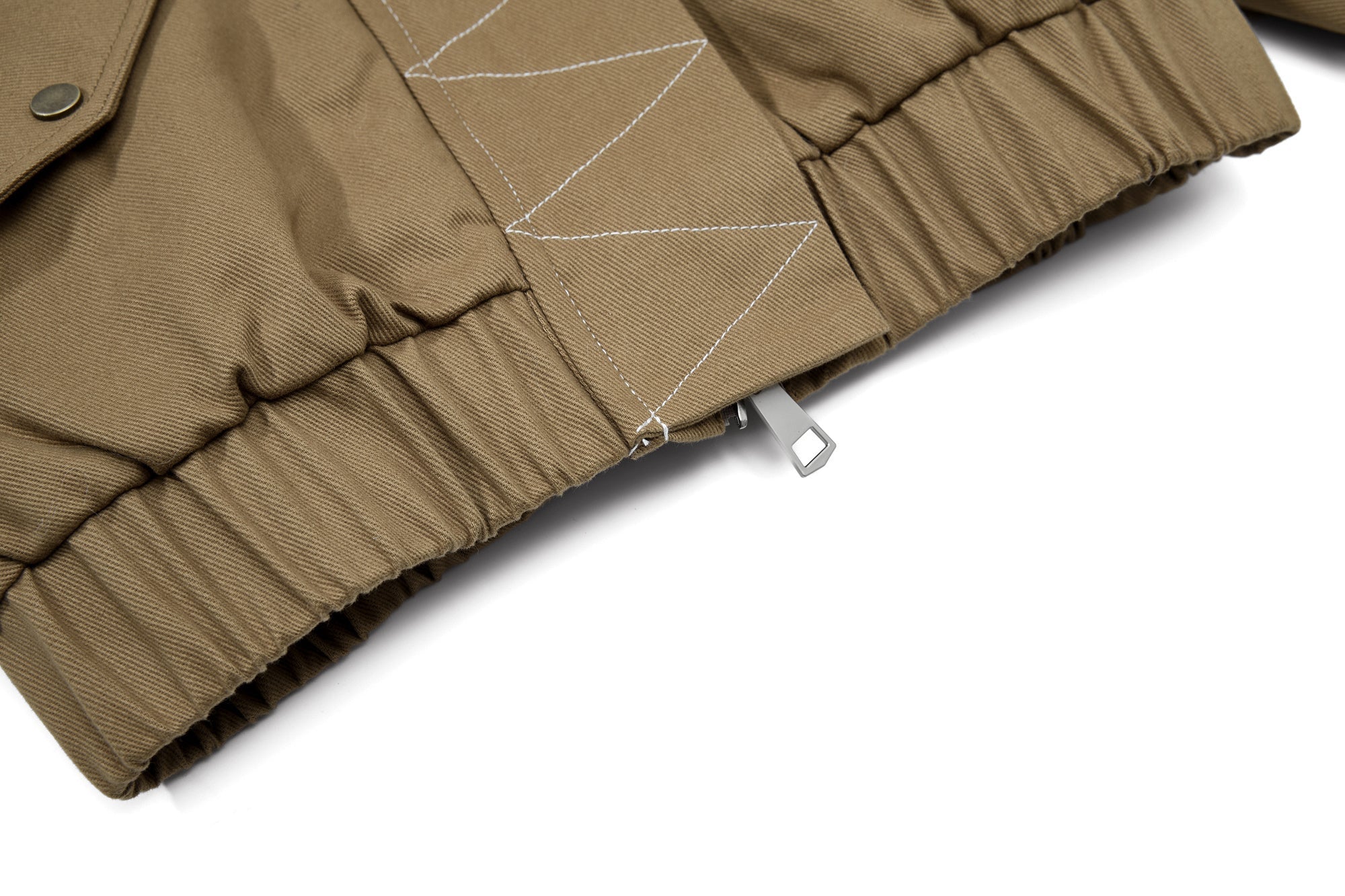 Fur-Lined Cropped Bomber Jacket | High-Neck Cotton Utility