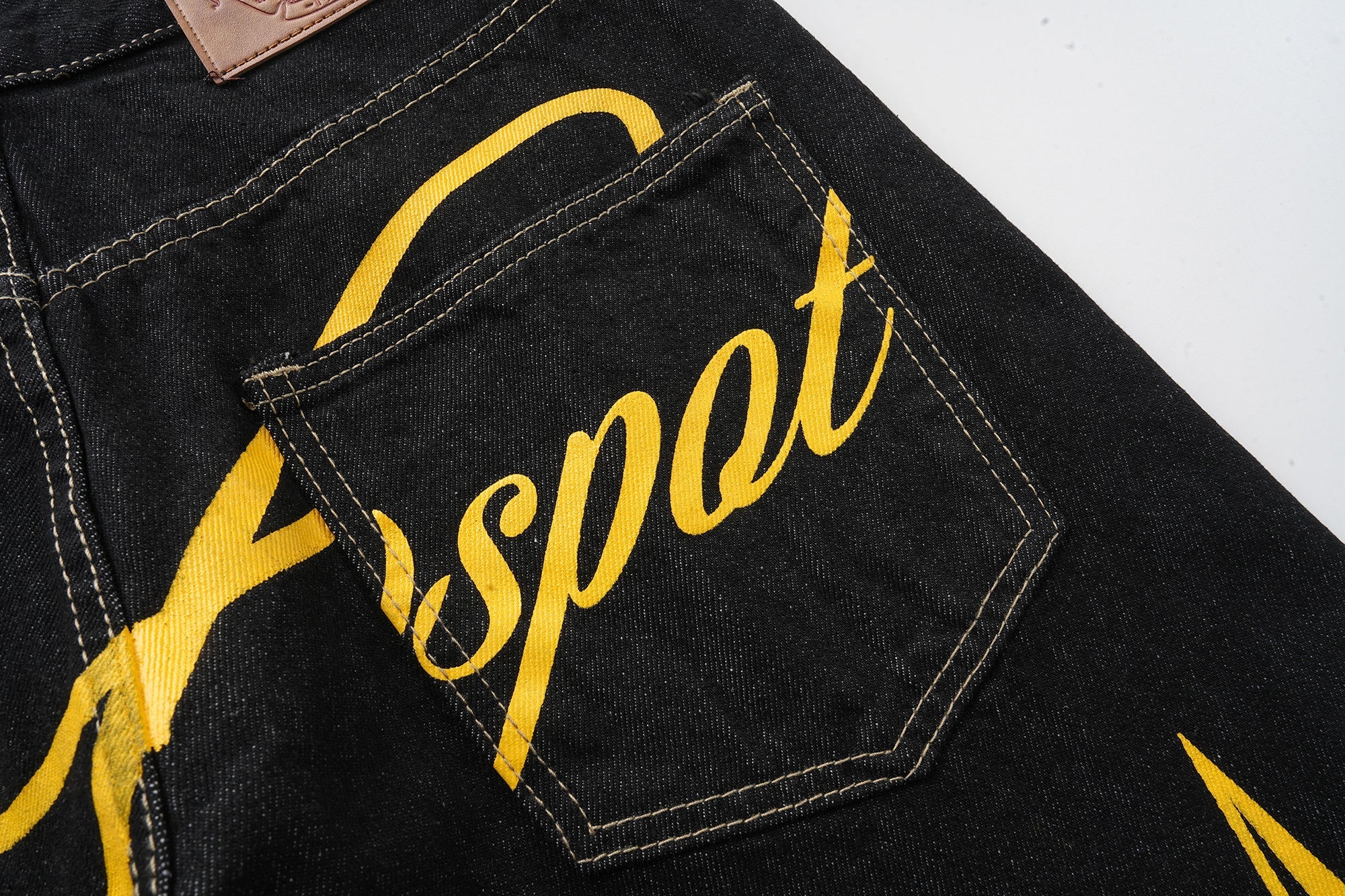 Omirad Star Script Wide-Leg Jeans | Bold Back Graphic Denim