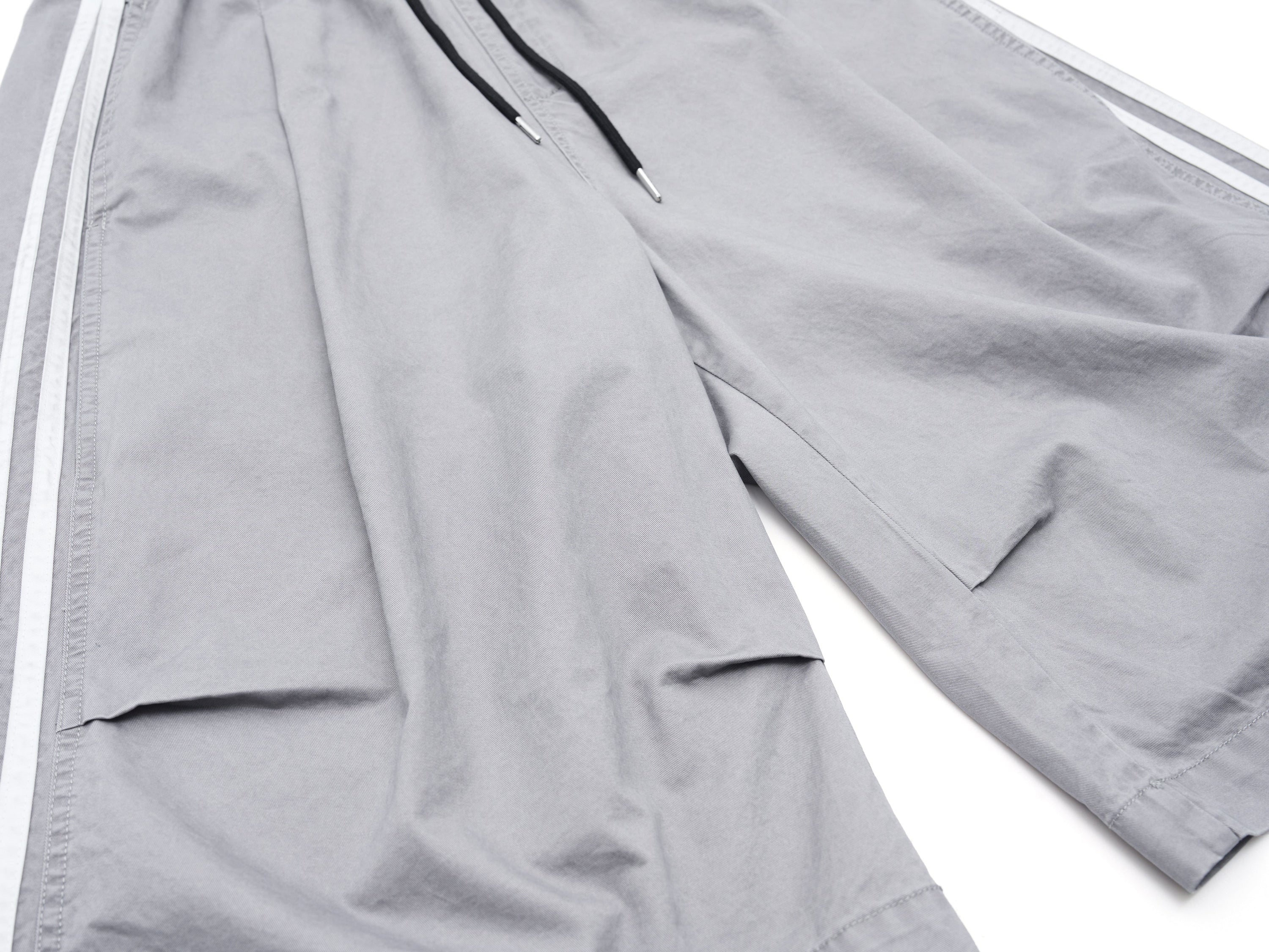 Men's Washed Wide-Leg Cotton Shorts with Side Stripes