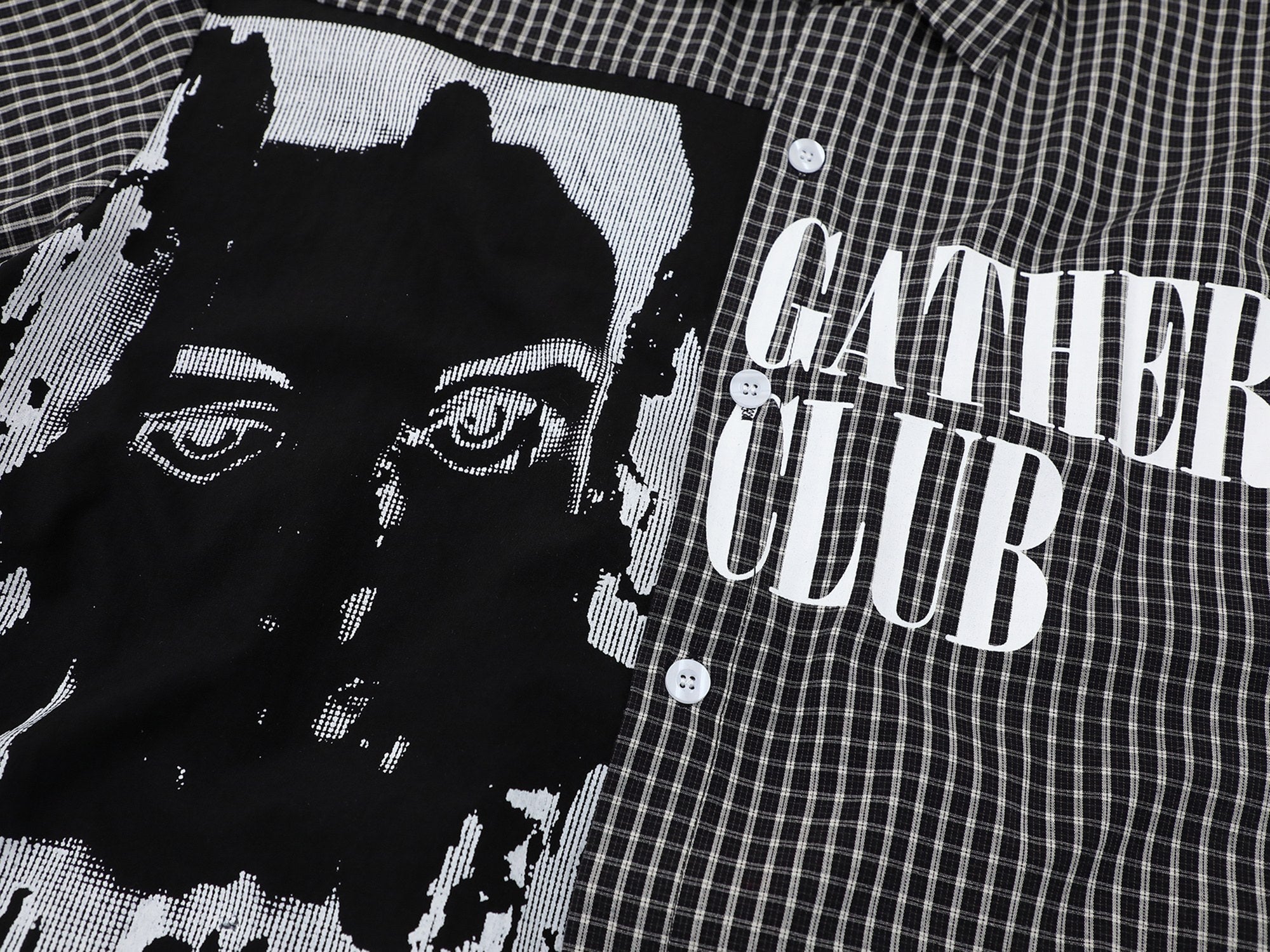 Omirad Gather Club Graphic Plaid Shirt | Streetwear Button-Up