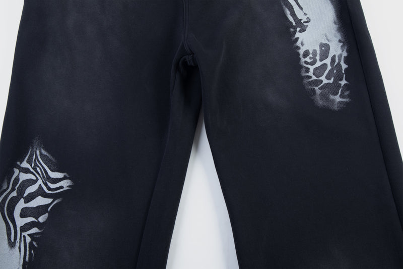 Wild Fusion Graphic Sweatpants | Zebra Leopard Wide-Leg