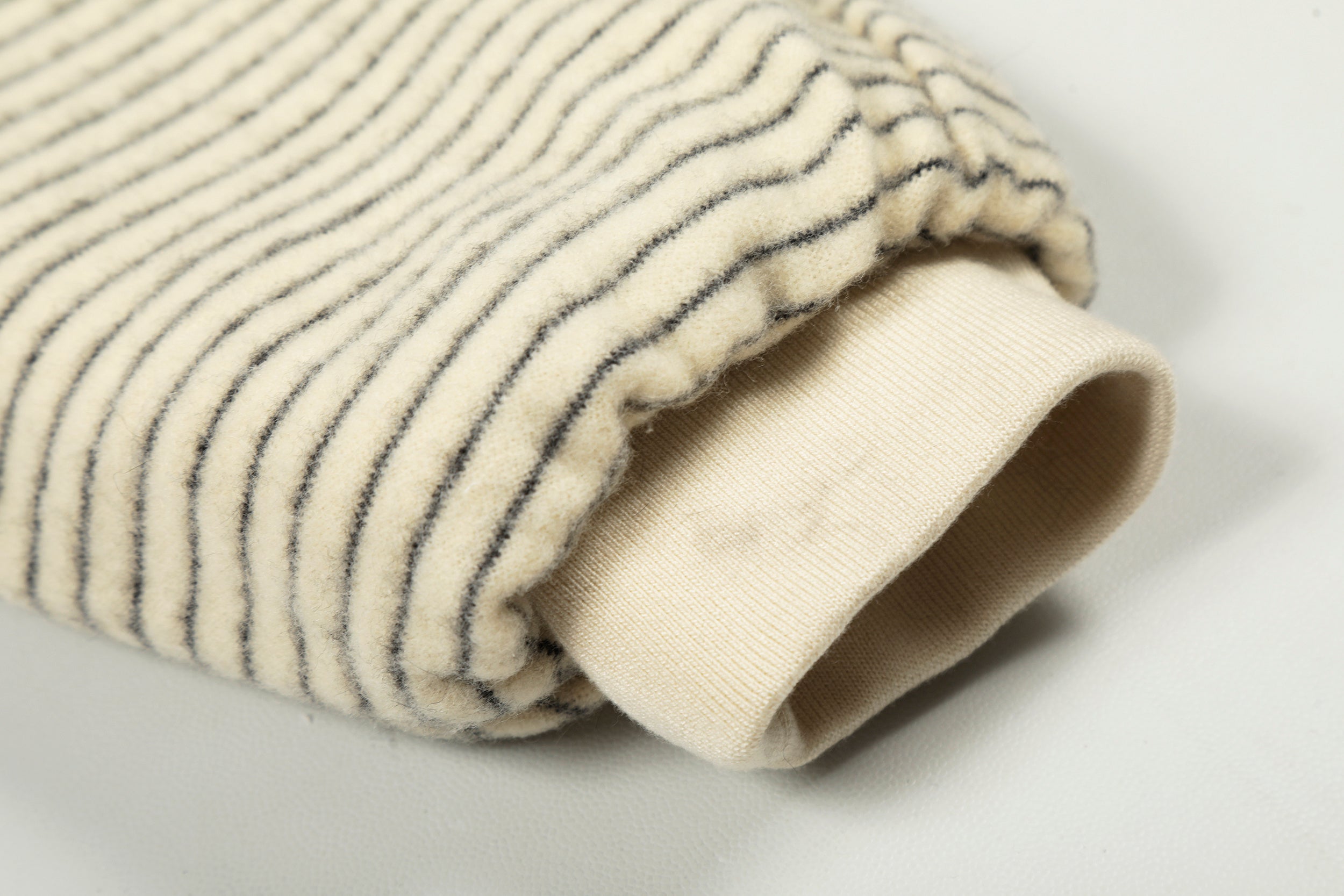 Faux-Fur Lined Striped Zip-Up Hoodie Jacket | SEAKOFF
