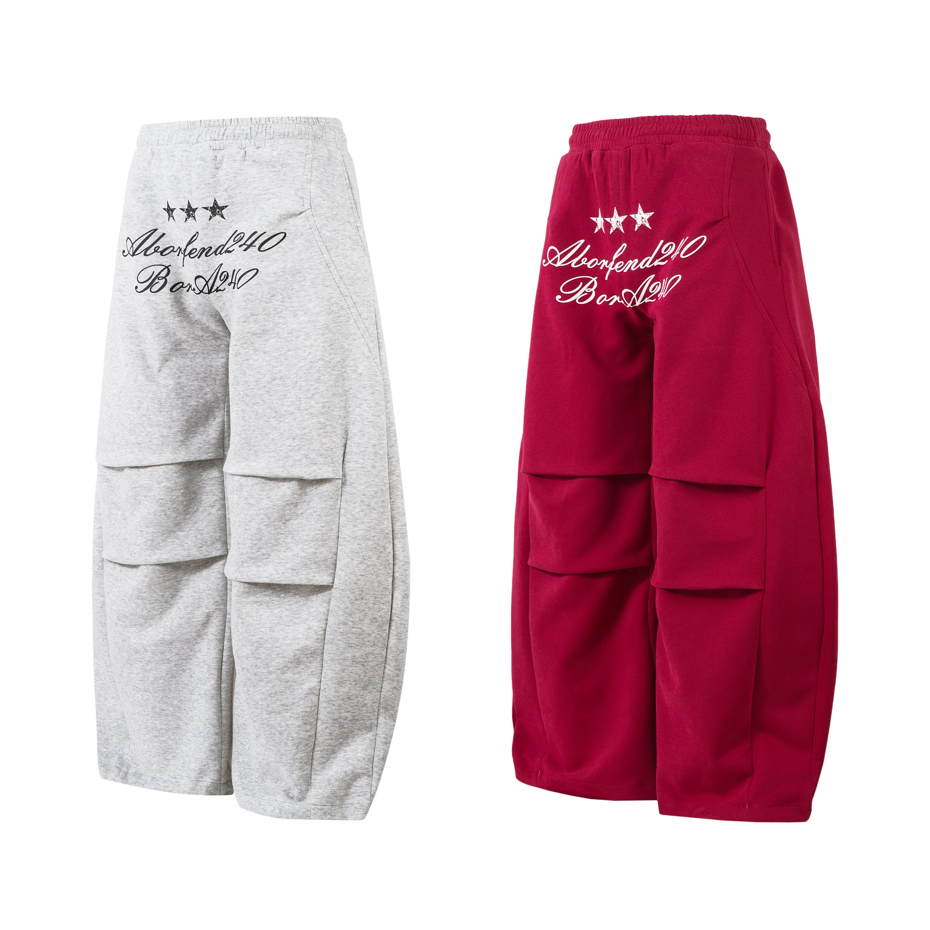Omirad Embroidered Multi-Pocket Wide-Leg Cargo Sweatpants