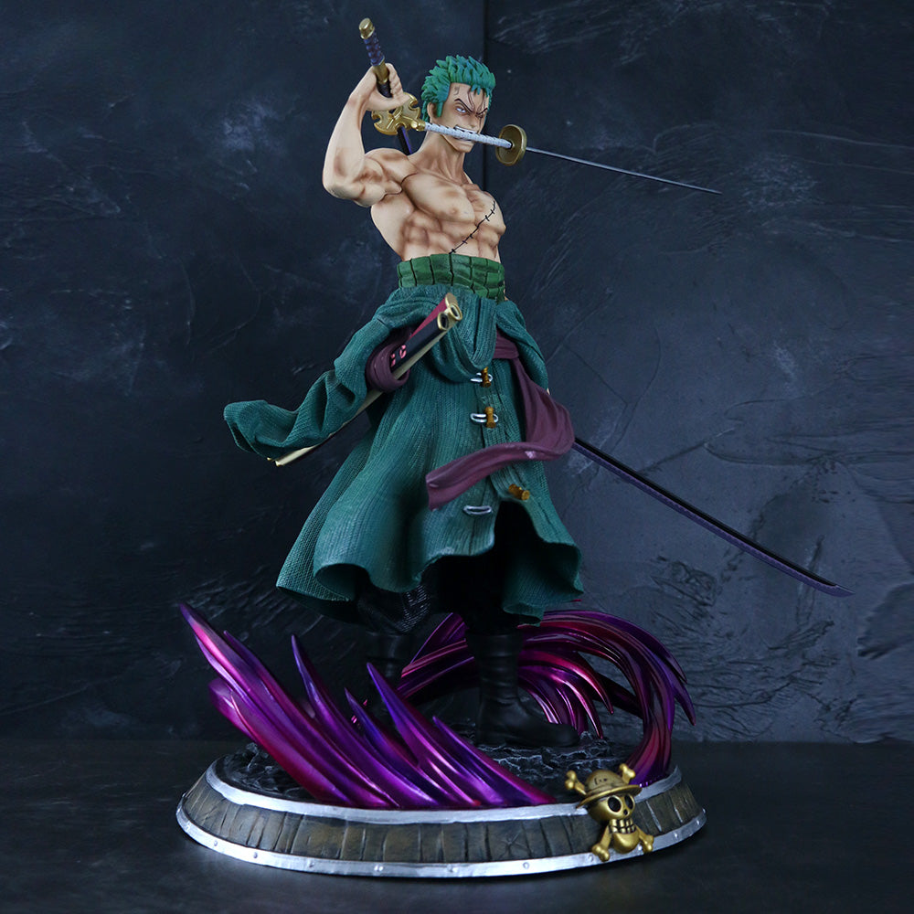 Zoro Action Figurine – 38cm with Interchangeable Head and Hands – One Piece Collectible