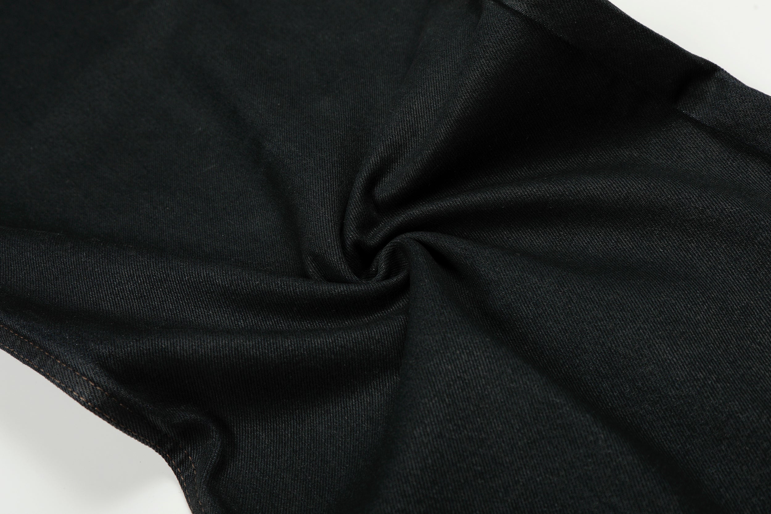 Omirad Minimal Curved Wide-Leg Denim Pants | Black