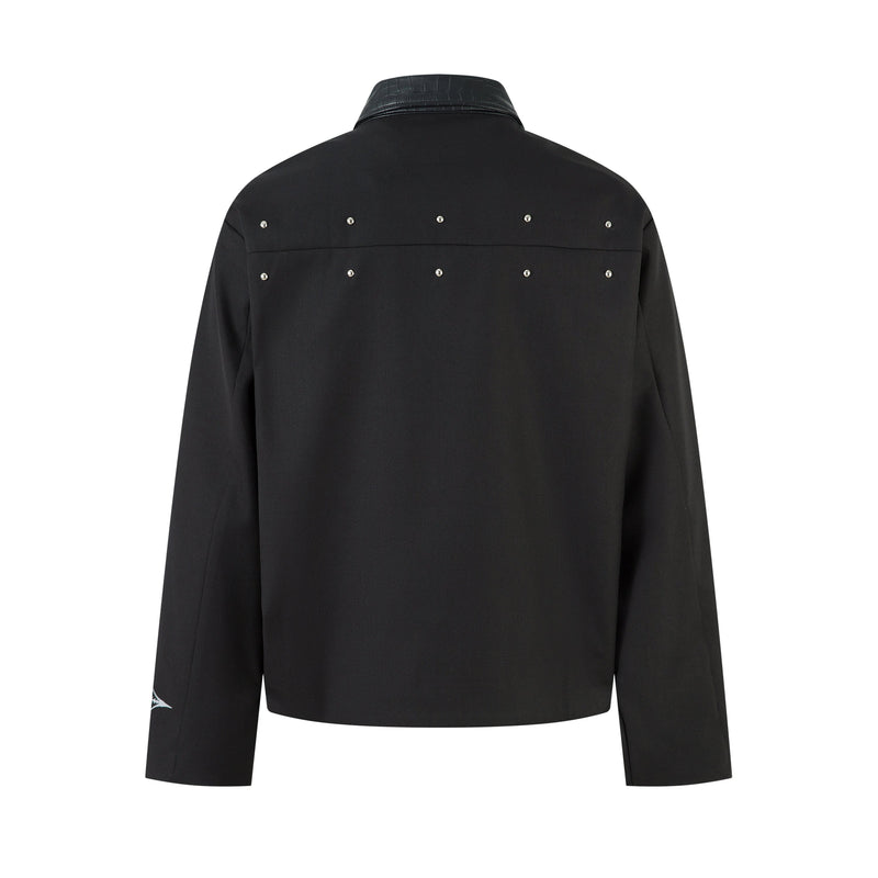 Omirad Barbed Graphic Jacket with Faux-Leather Collar