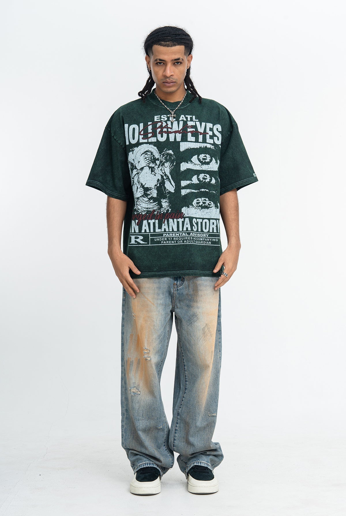 Omirad Hollow Eyes Atlanta Story Vintage Washed Graphic Tee