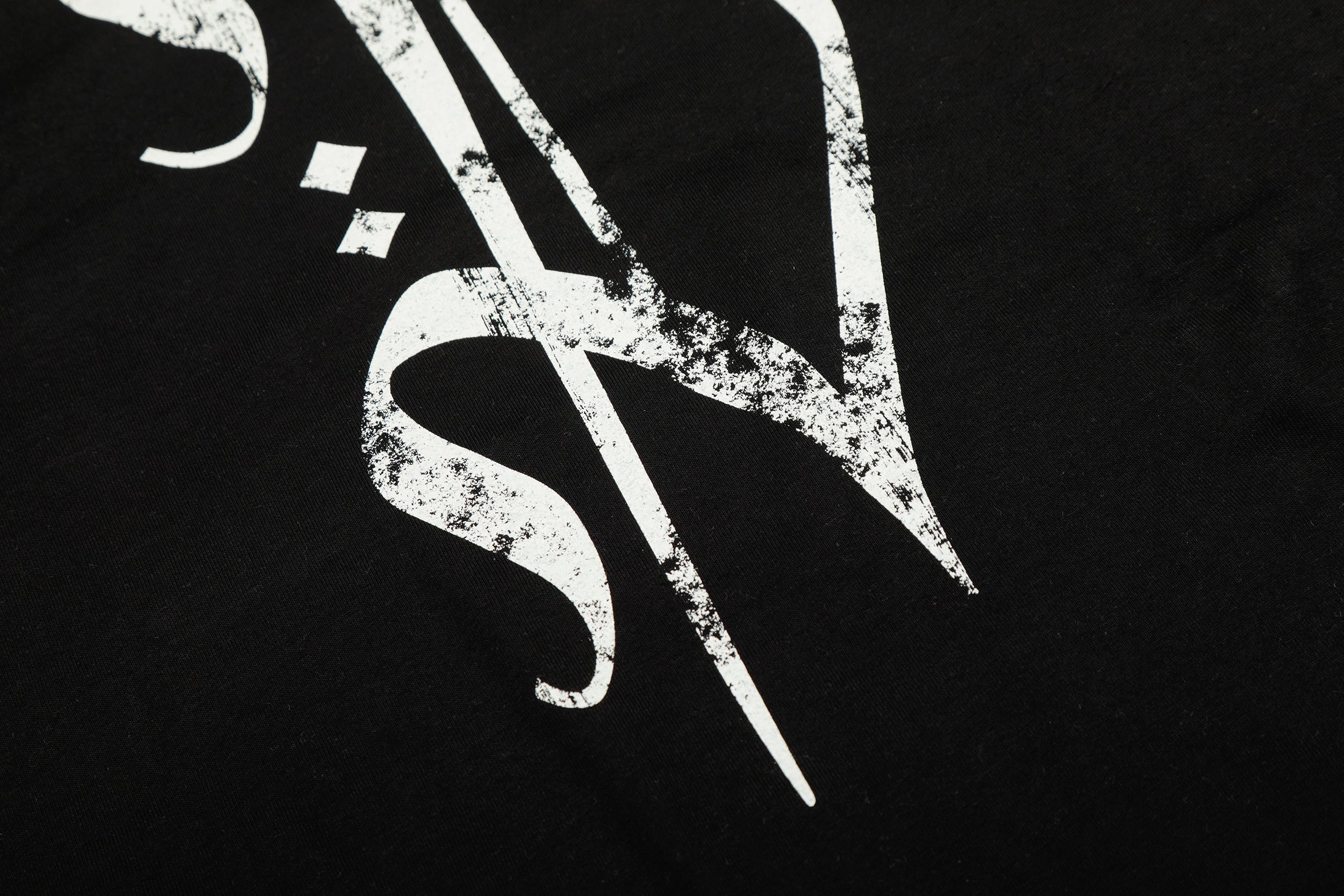 Gothic Cross Graphic Raglan Long Sleeve Tee | Striped Sleeves