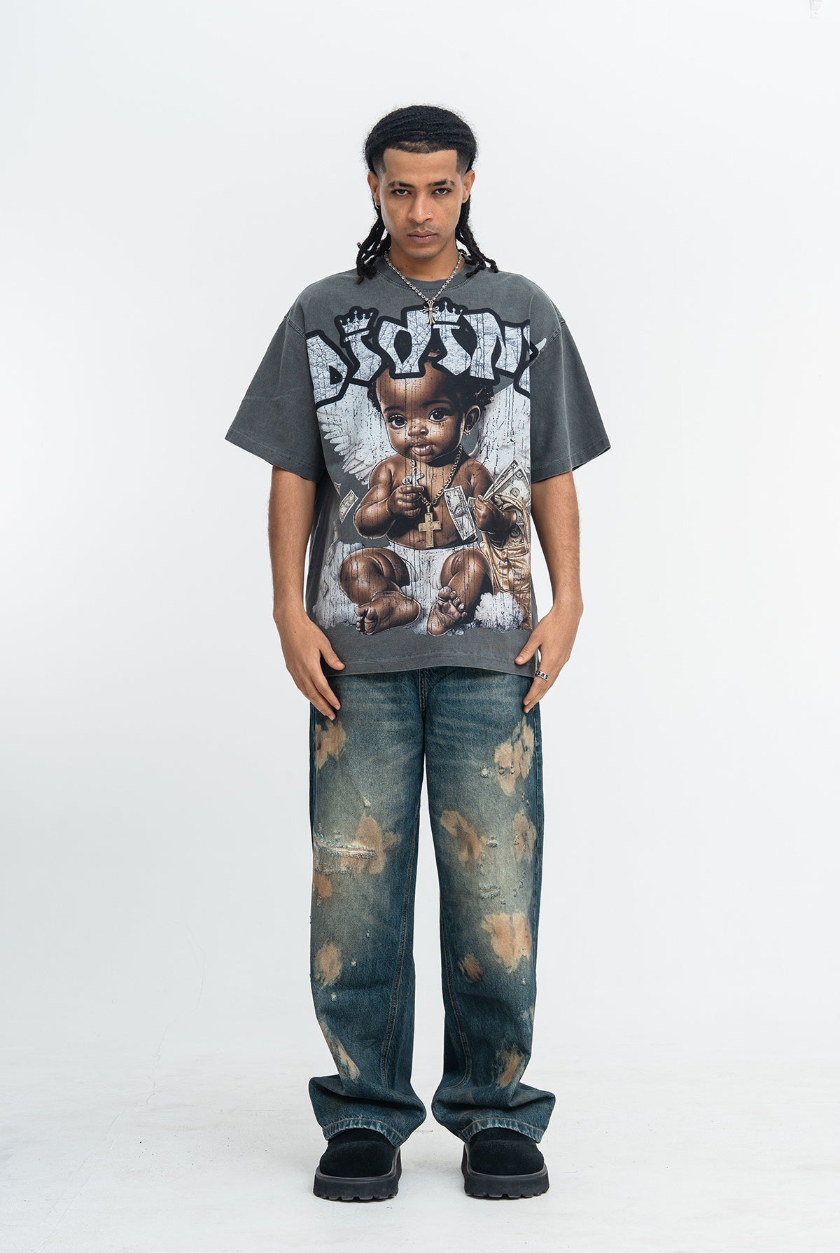Omirad Divine Baby Vintage Wash Graphic T-Shirt | Street Luxury