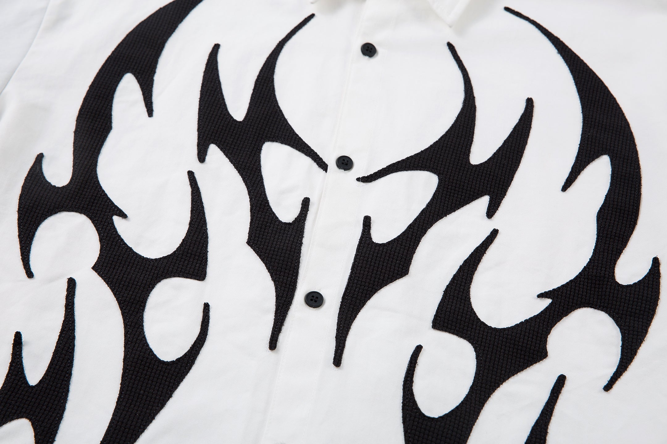 Omirad Tribal Flame Layered Shirt | Streetwear Button-Up