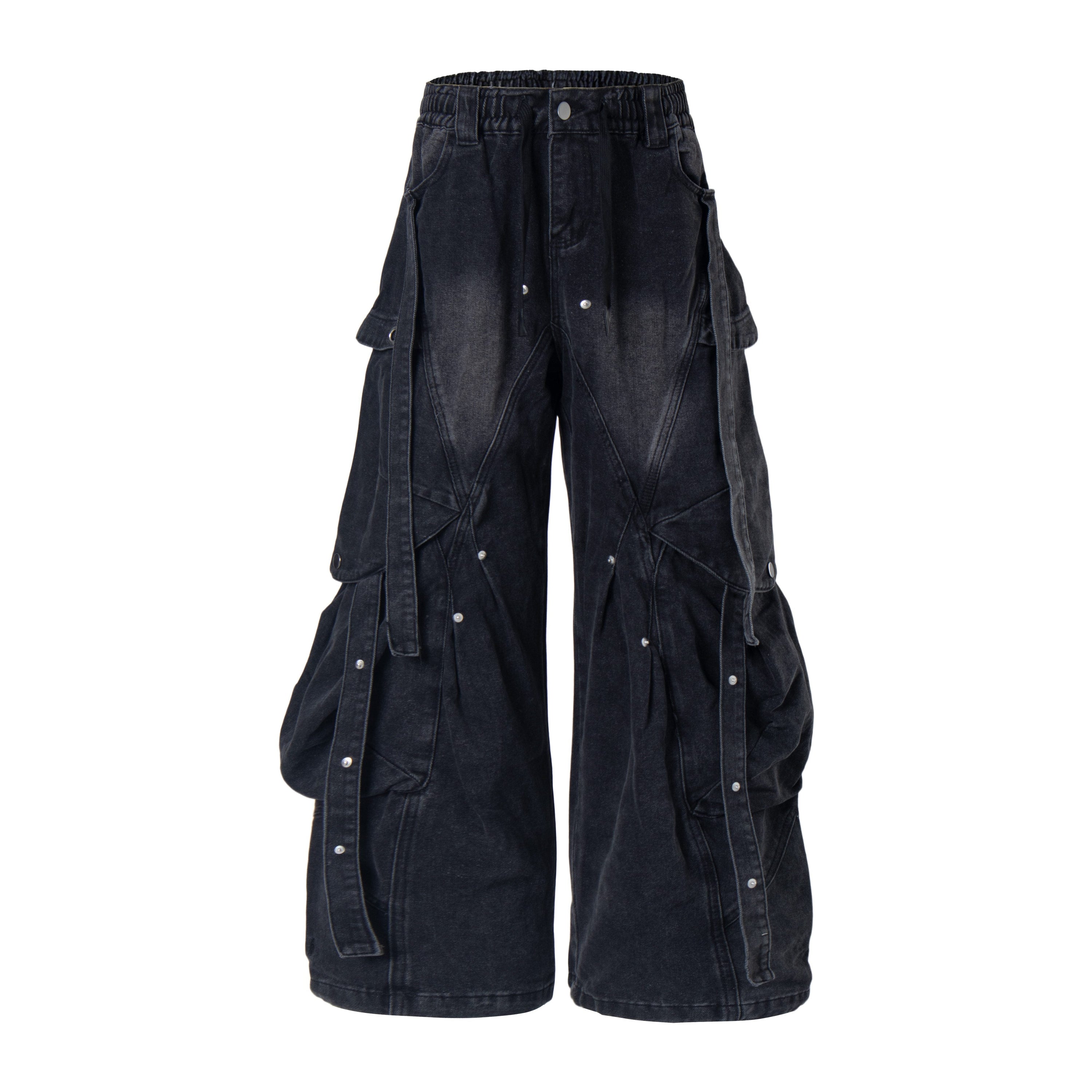 Baggy Cargo Denim Jeans | Multi-Pocket Y2K Streetwear