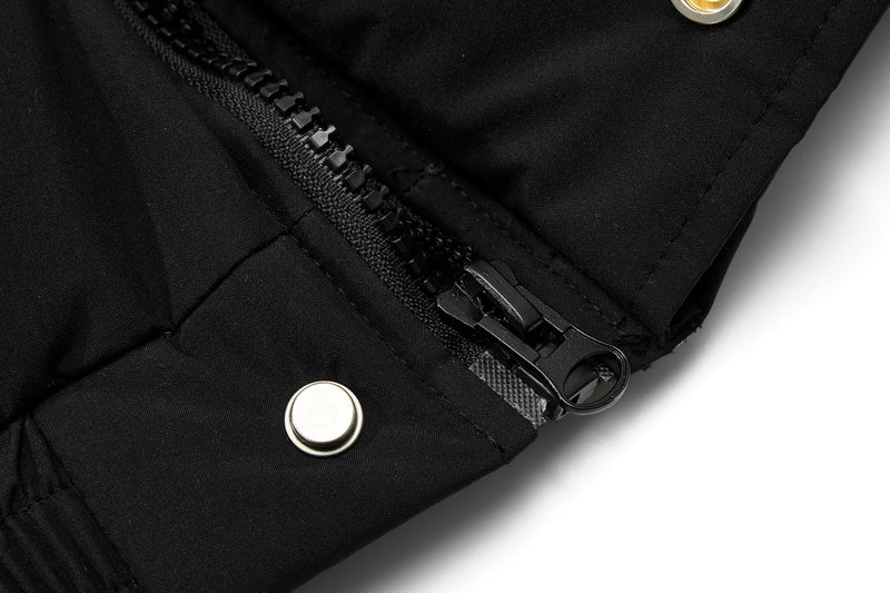 Omirad Fur-Trim Puffer Jacket | Black Hooded Bomber