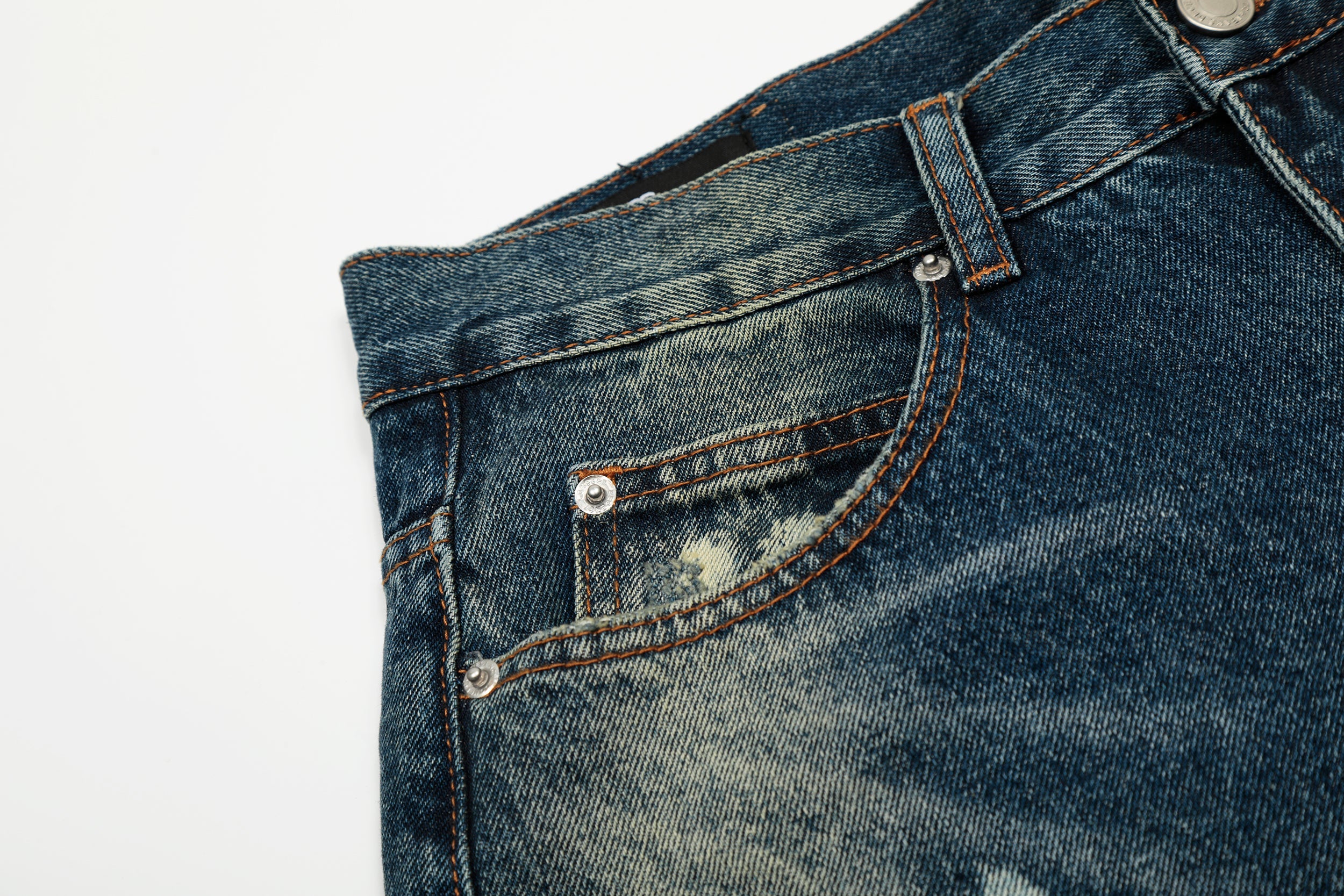 Omirad Vintage Wash Wide-Leg Jeans | Paint-Splatter Denim