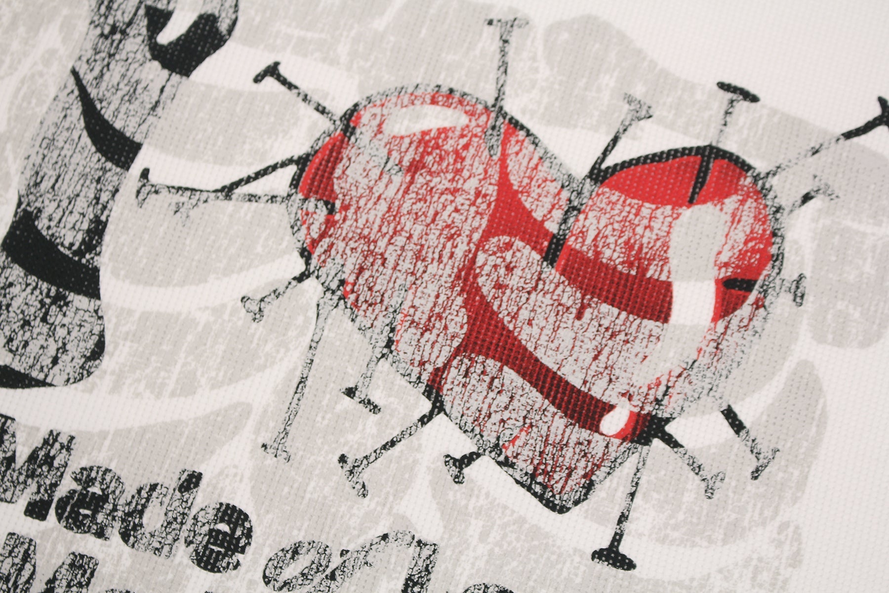 Omirad Made of Love Distressed Heart Graphic Streetwear Tee
