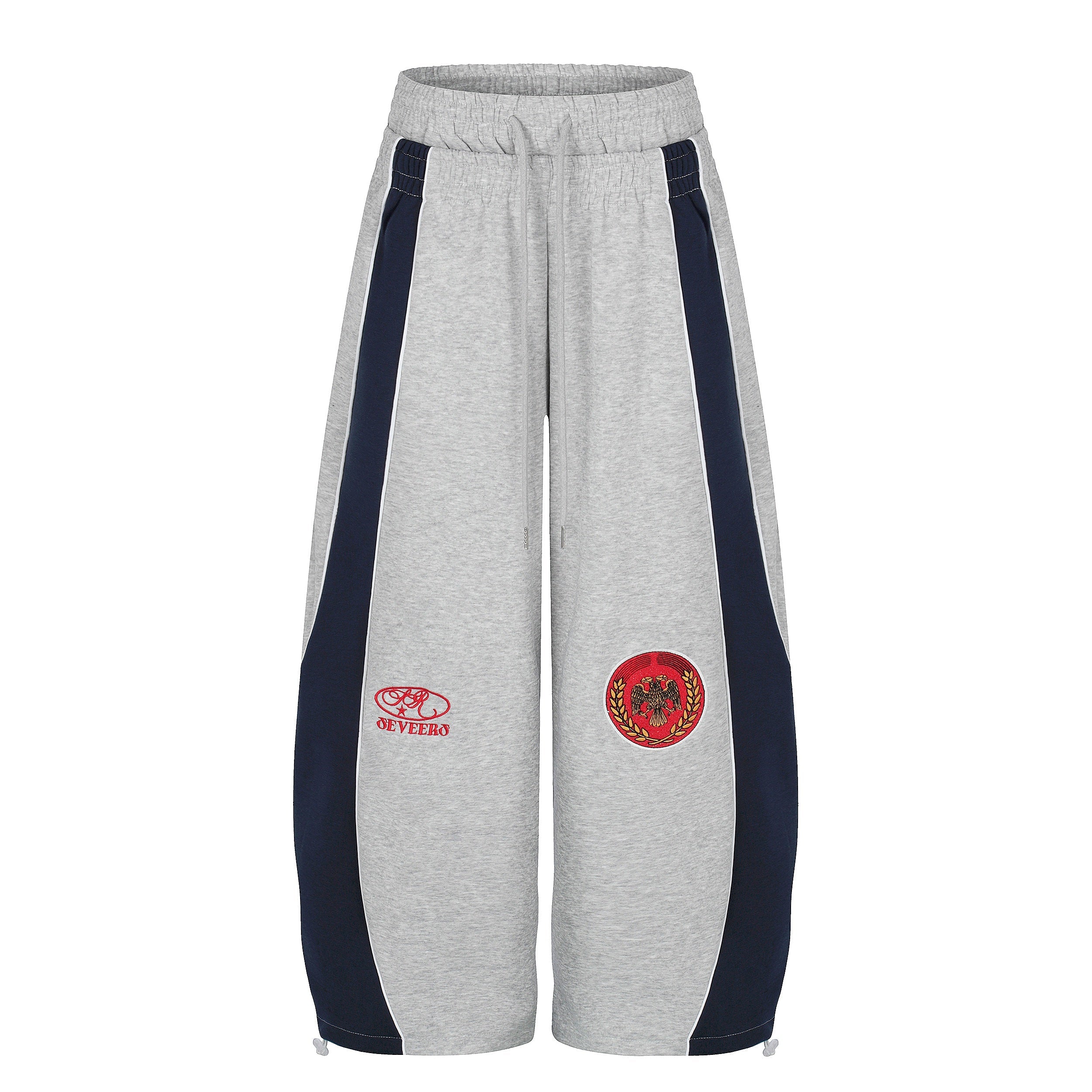 Retro Crest Panel Sweatpants | Oversized Wide Leg Streetwear