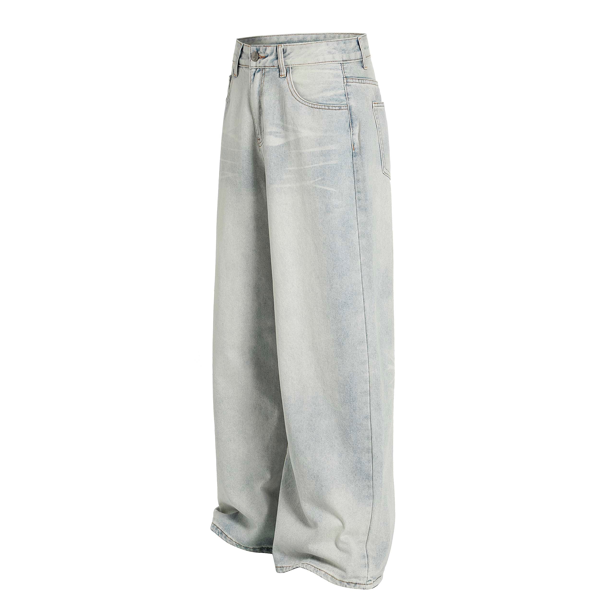 Light Washed Wide-Leg Jeans | Oversized Baggy Denim
