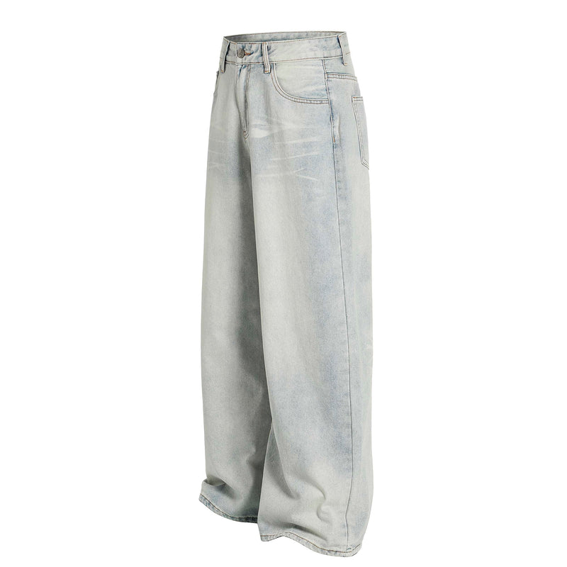 Light Washed Wide-Leg Jeans | Oversized Baggy Denim