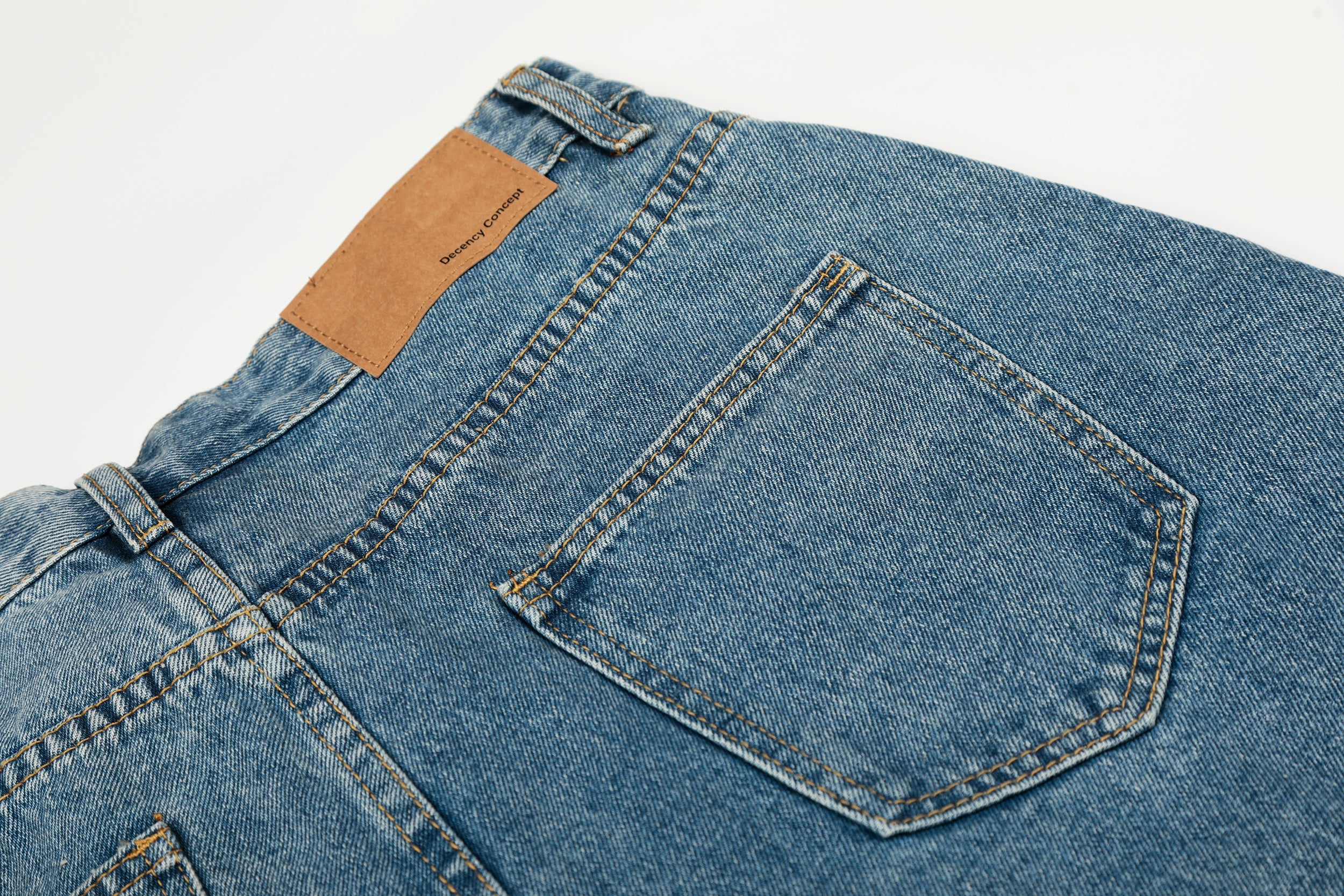Asymmetric Waist Wide-Leg Denim Jeans | Deconstructed Streetwear