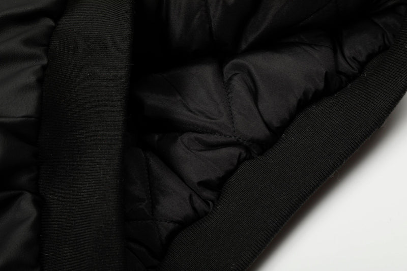 Faux Fur Collar Gothic Embroidered Bomber Jacket | Streetwear