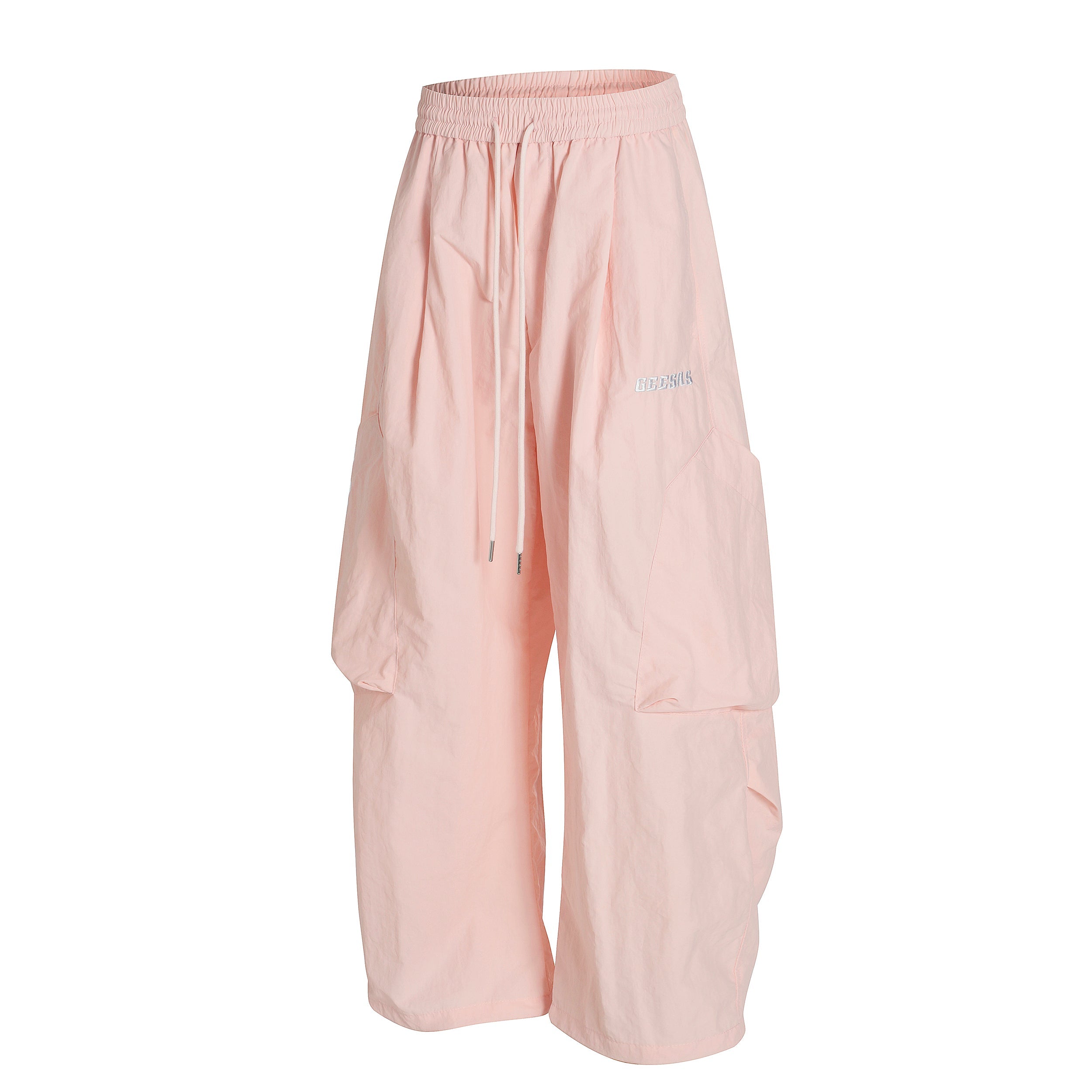 Nylon Utility Cargo Wide-Leg Pants | Pastel Streetwear