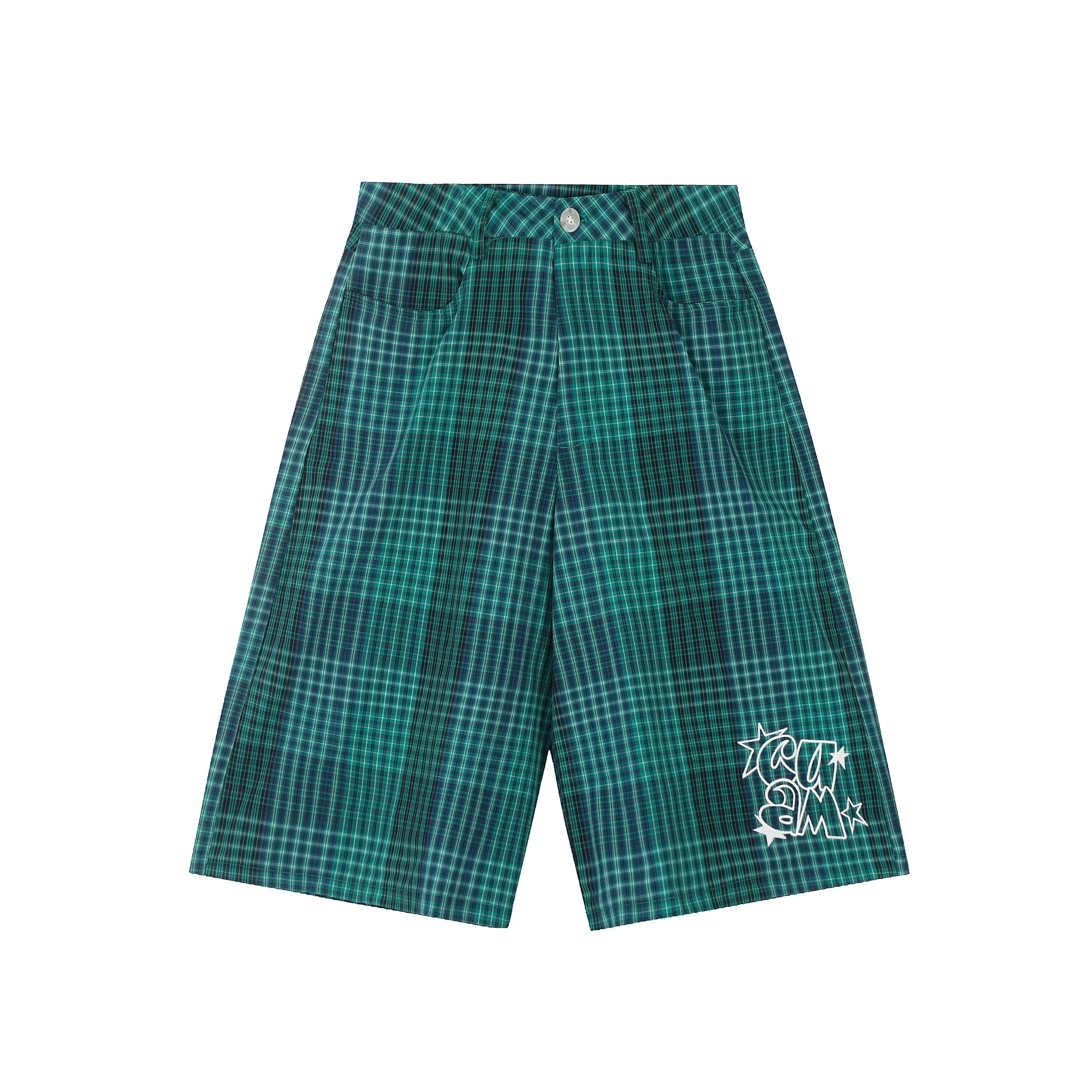 Omirad Plaid Wide-Leg Shorts | Streetwear Checkered Shorts