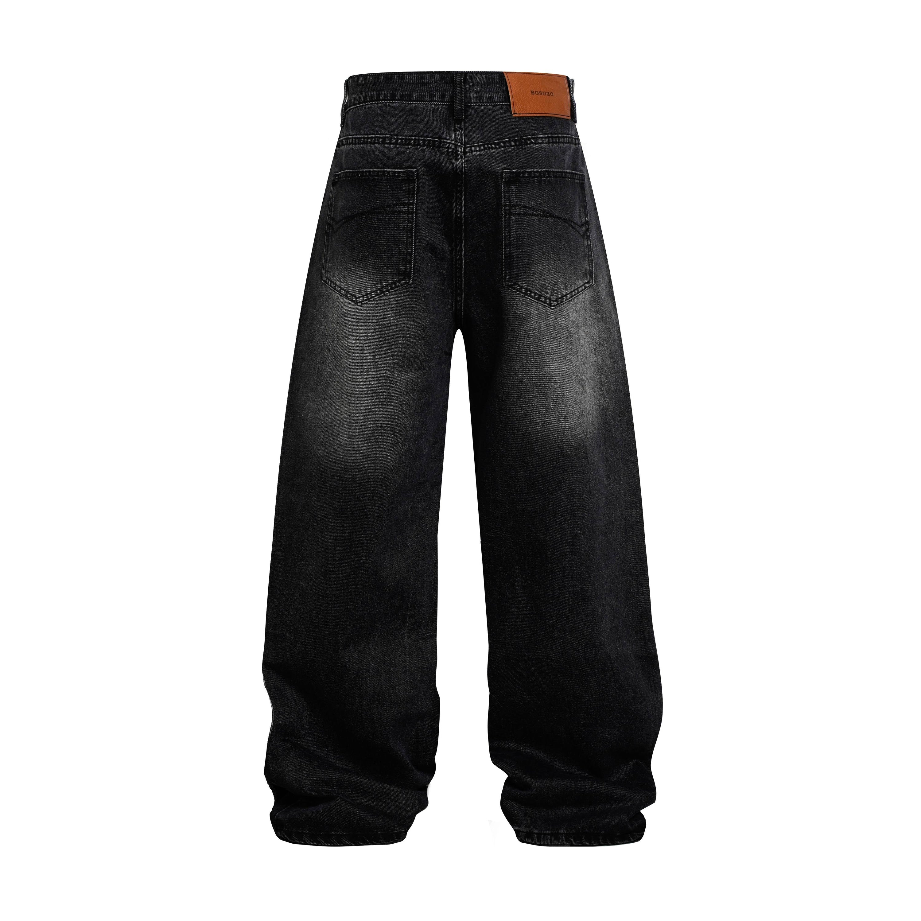 Stardust Wide-Leg Jeans | Rhinestone Washed Denim