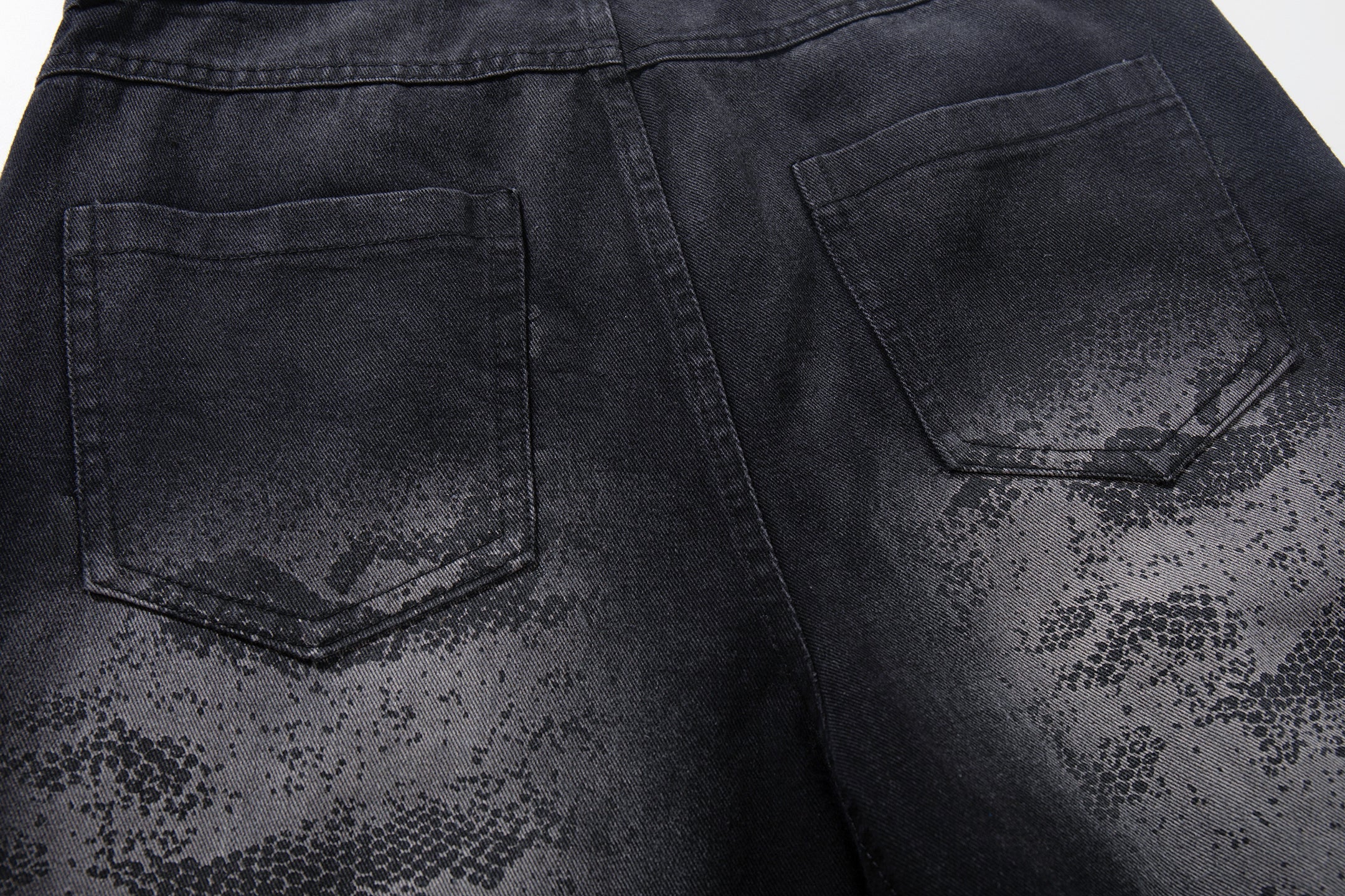 Shadow Camo Wide-Leg Jeans | Dark Streetwear Denim