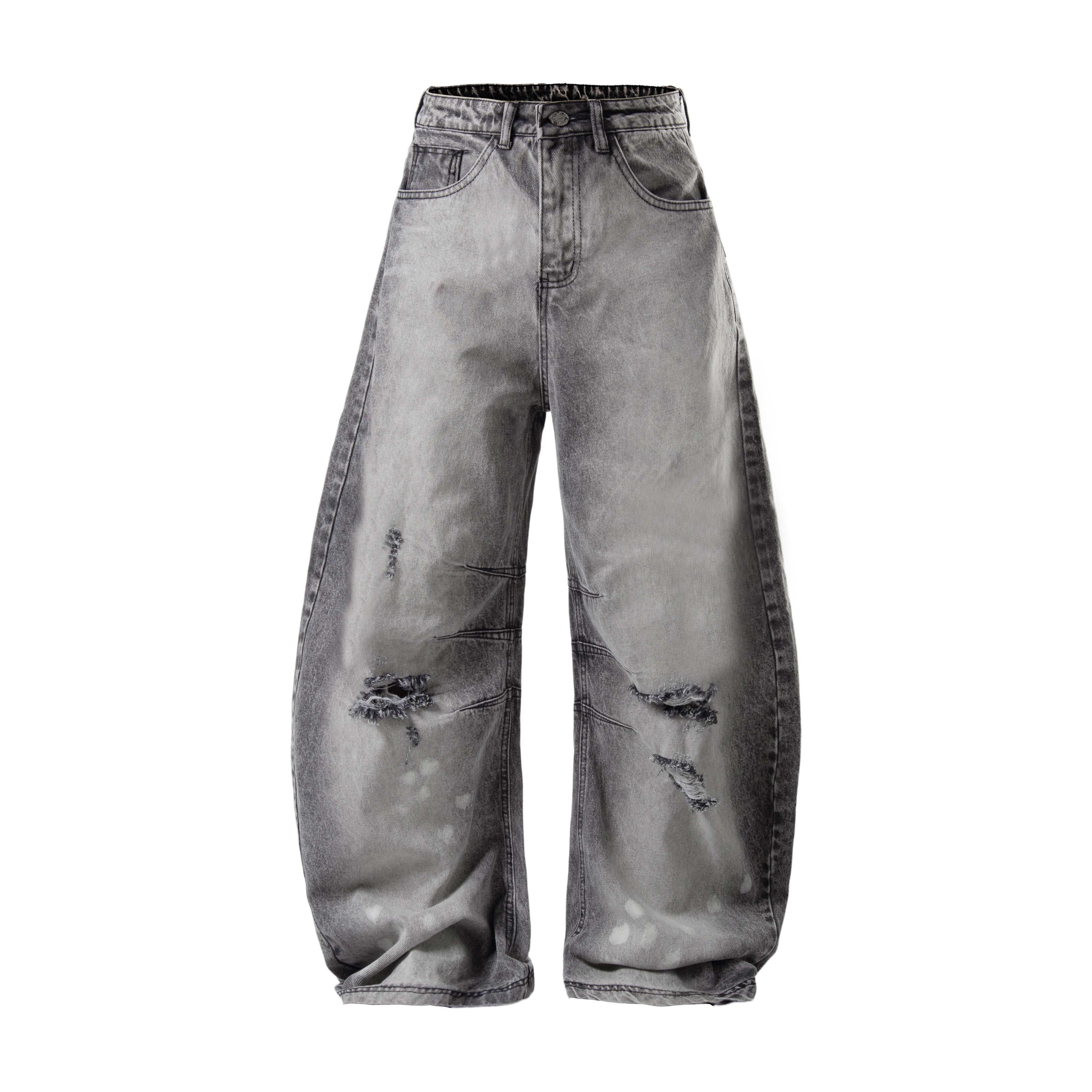 Omirad Washed Baggy Jeans | Distressed Wide-Leg Denim