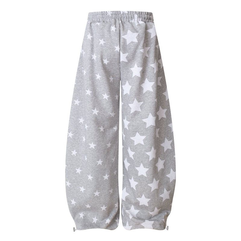 Starfield Wide-Leg Sweatpants | All-Over Star Print Streetwear