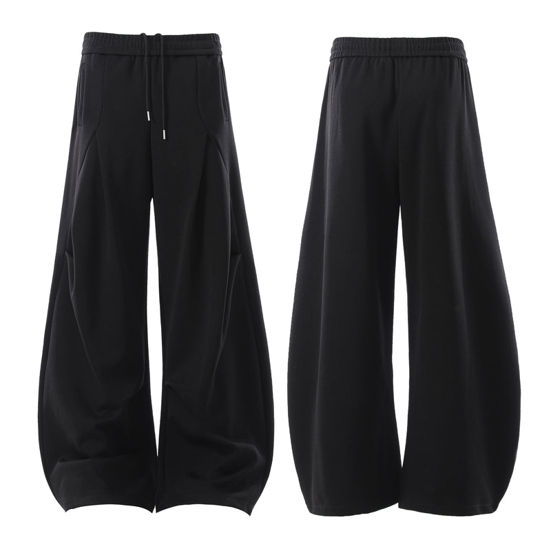 Sculpted Wide-Leg Sweatpants | Balloon Silhouette Streetwear