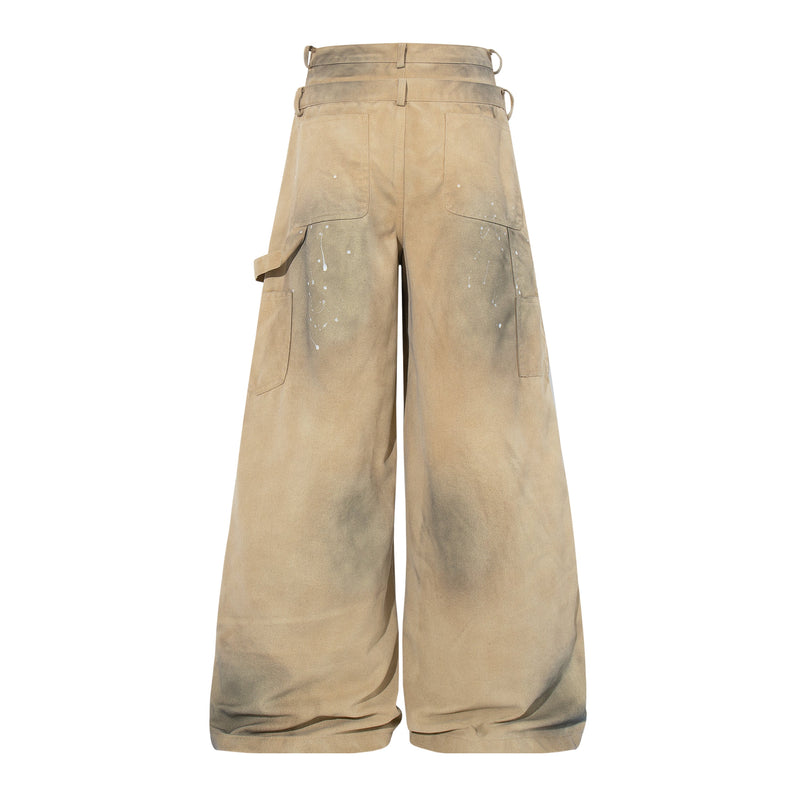 Omirad Vintage Workwear Wide-Leg Pants | 100% Cotton