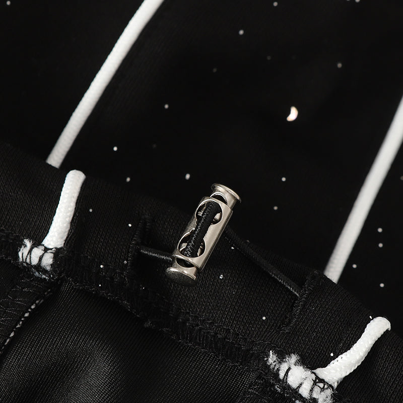 Speckled Wide-Leg Track Pants with Zippered Hems | Omirad