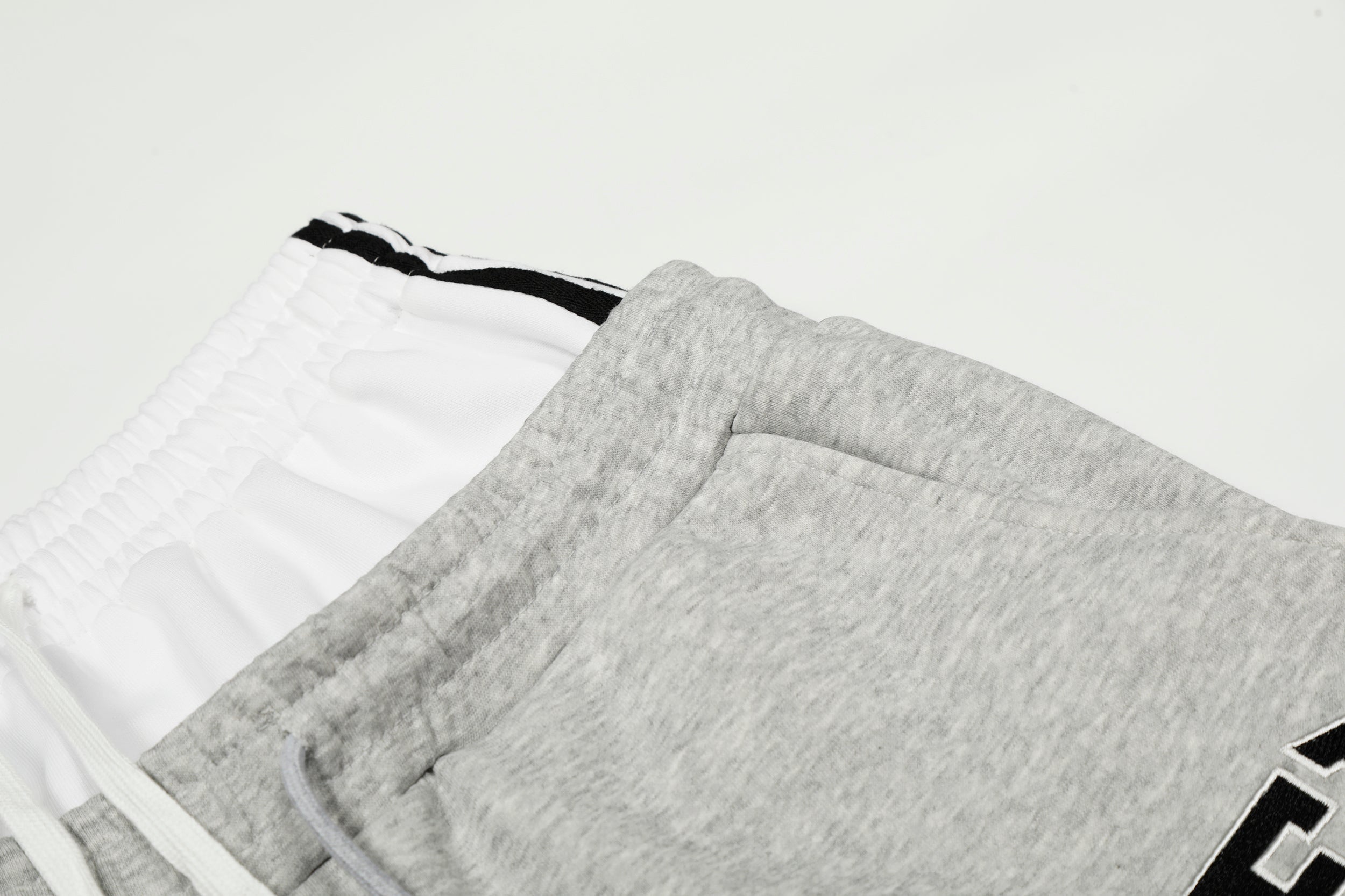 Varsity Patch Wide-Leg Sweatpants | Contrast Double Waist