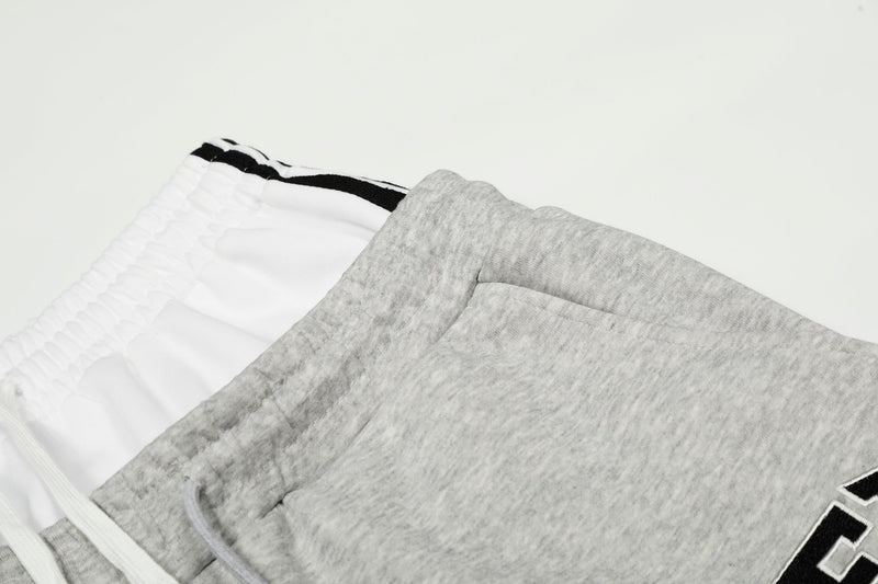 Varsity Patch Wide-Leg Sweatpants | Contrast Double Waist
