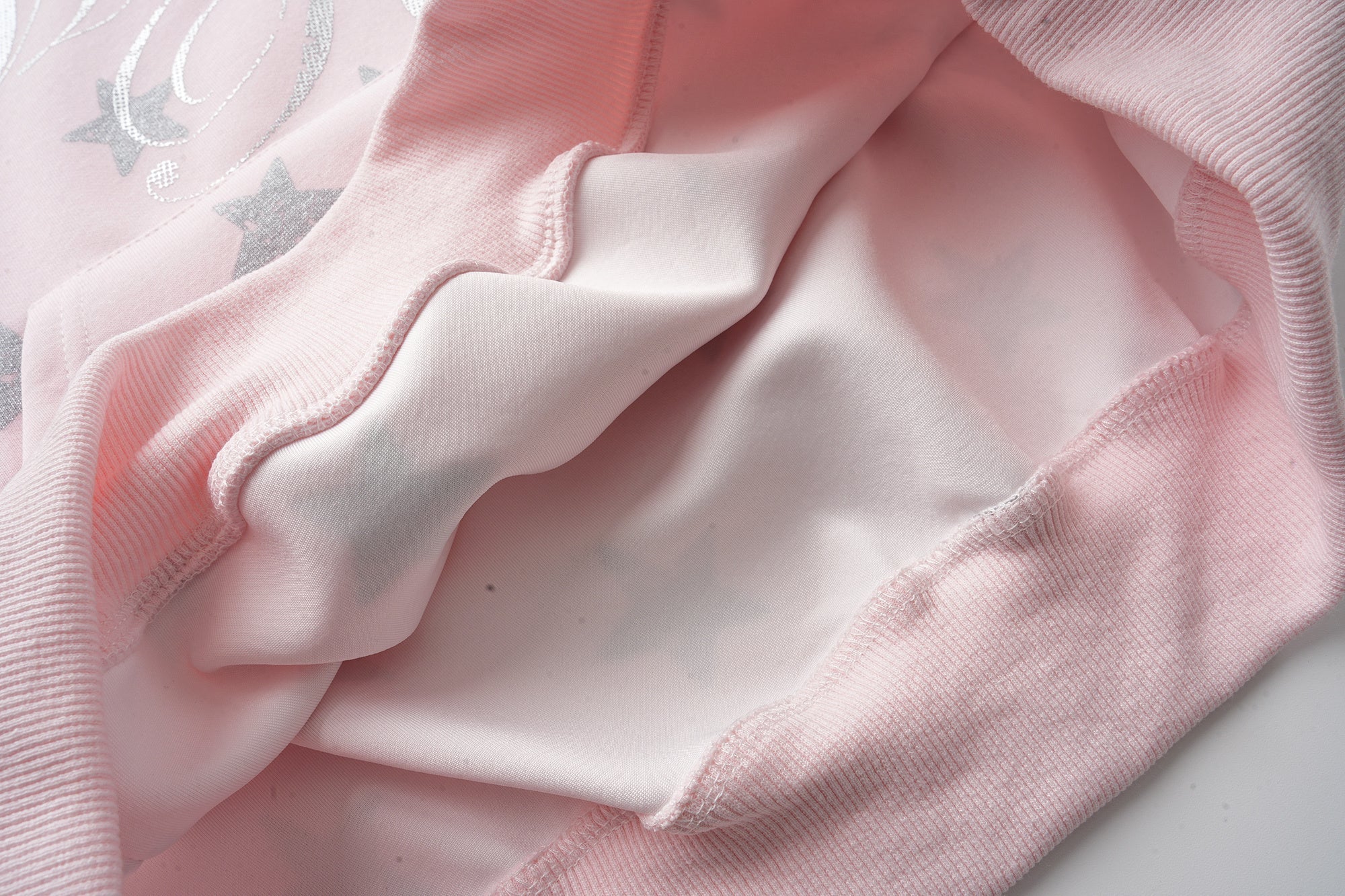 Pink Star Print Hoodie | Glitter Script Streetwear Sweatshirt
