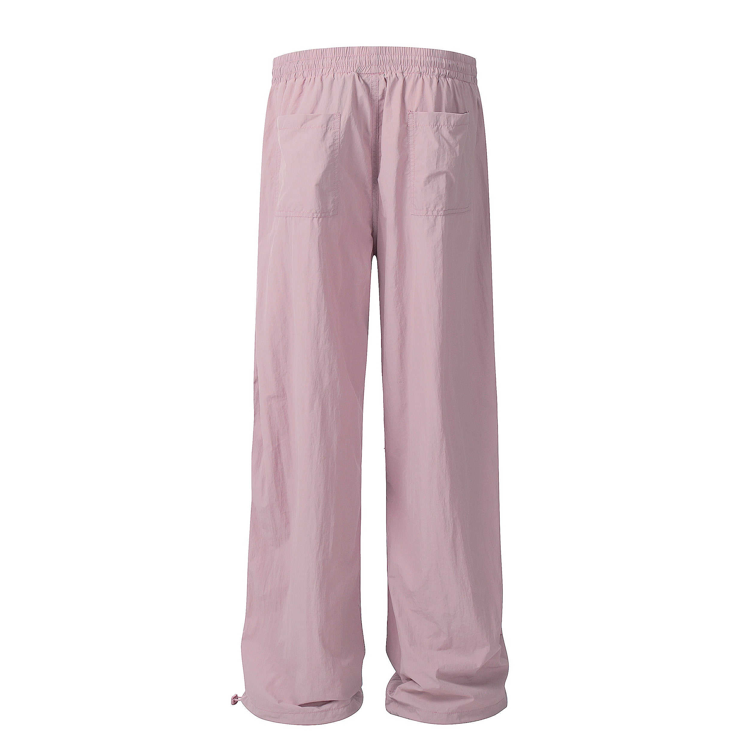 Lightweight Nylon Drawstring Parachute Pants | Wide Leg