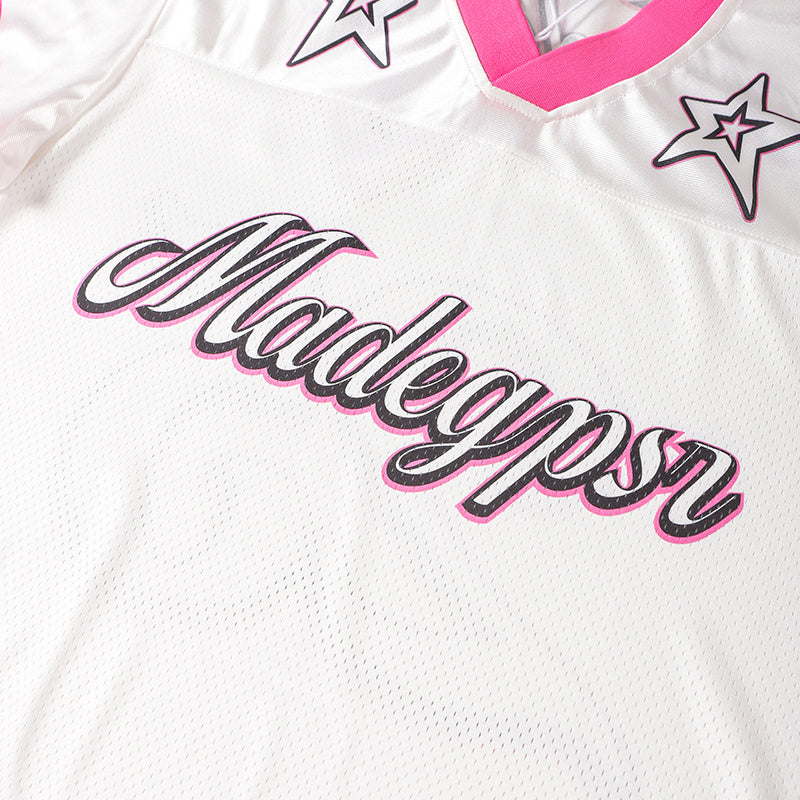 Madegypsr Pink Star 25 Mesh Football Jersey | Streetwear