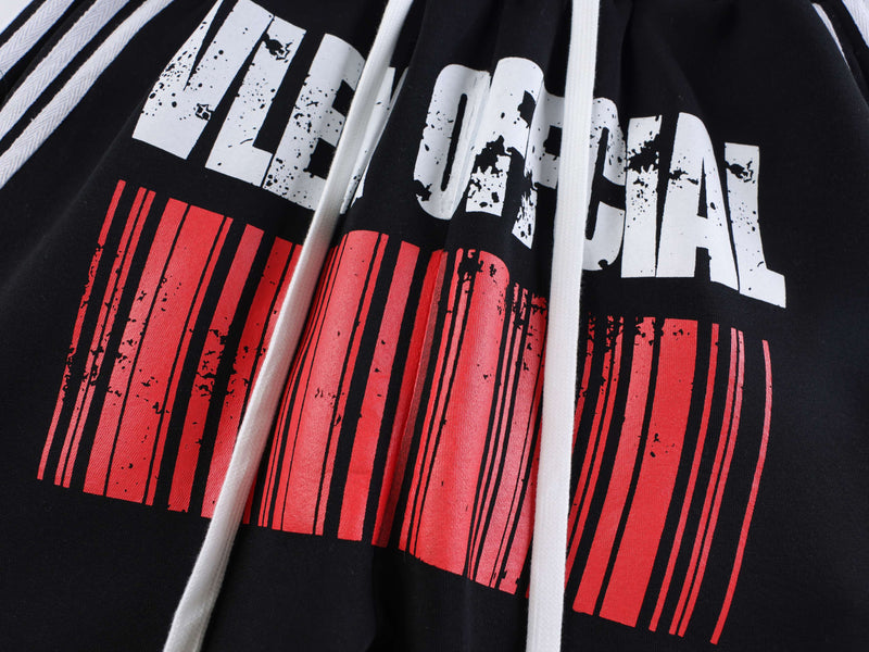 Barcode Graphic Wide-Leg Sweatpants | Streetwear Joggers