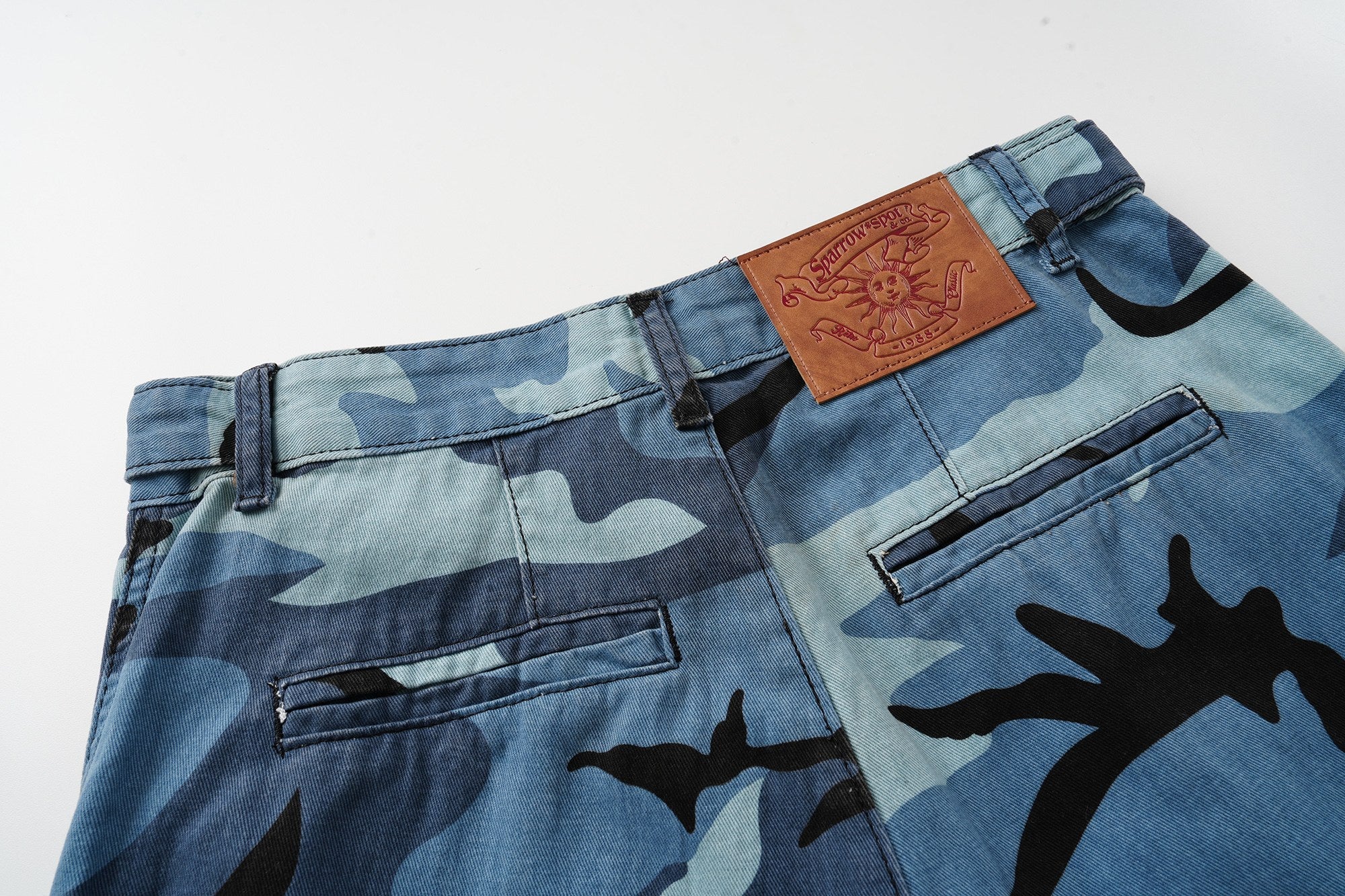 Omirad Blue Camo Cargo Shorts | Oversized Y2K Streetwear