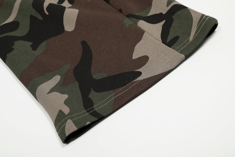 Camo Scarf-Wrap Wide Leg Pants | Streetwear Statement