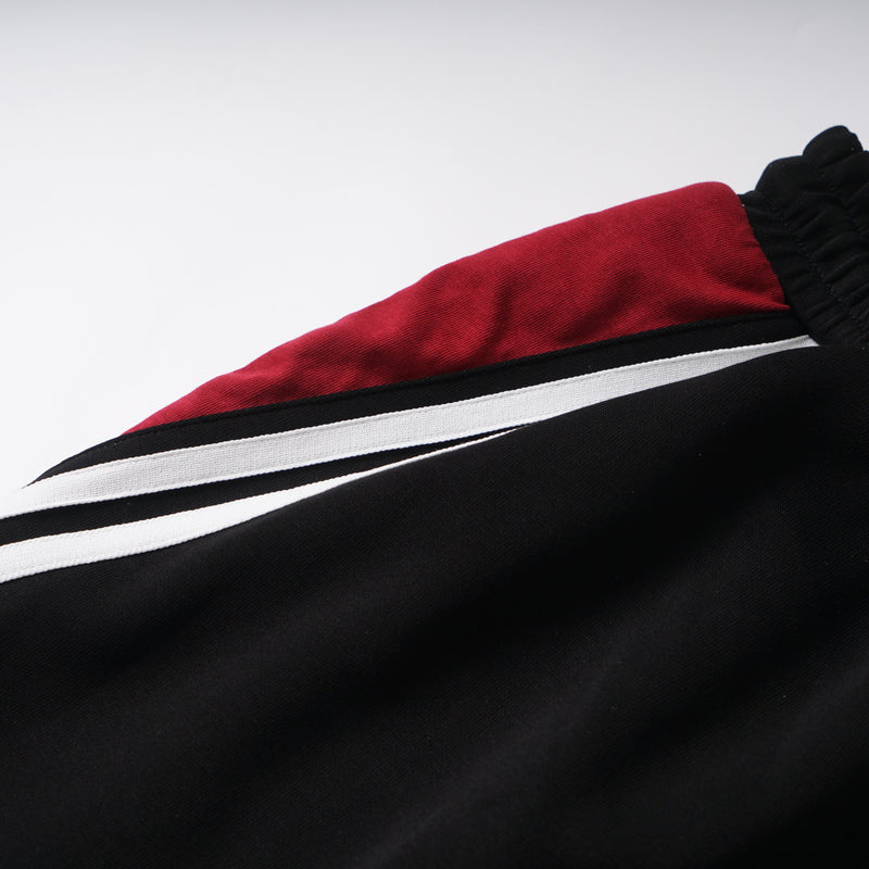 Wide-Leg Track Pants with Lace Star Appliqué & Side Stripes