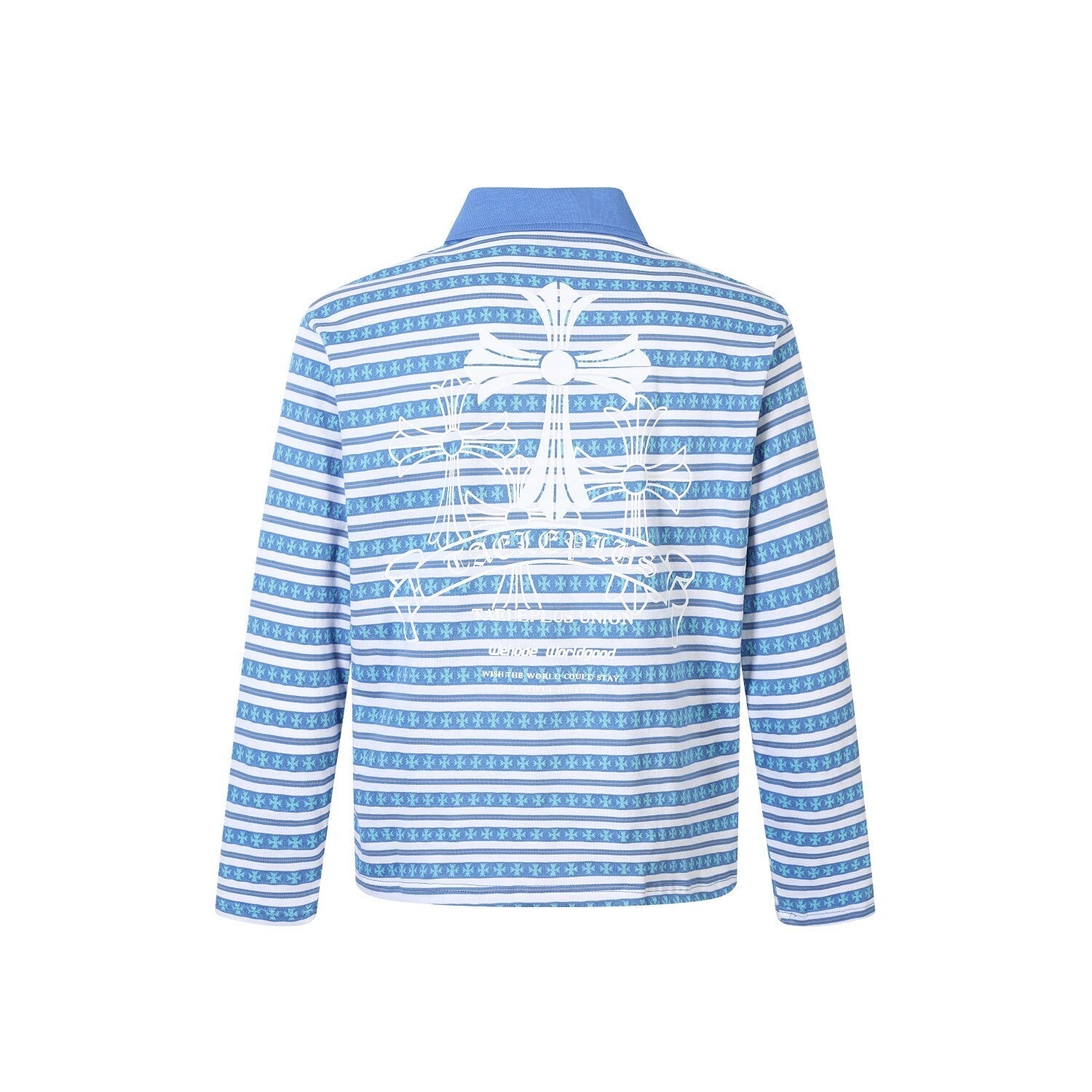Heritage Stripe Long Sleeve Polo | Streetwear Cross Graphic