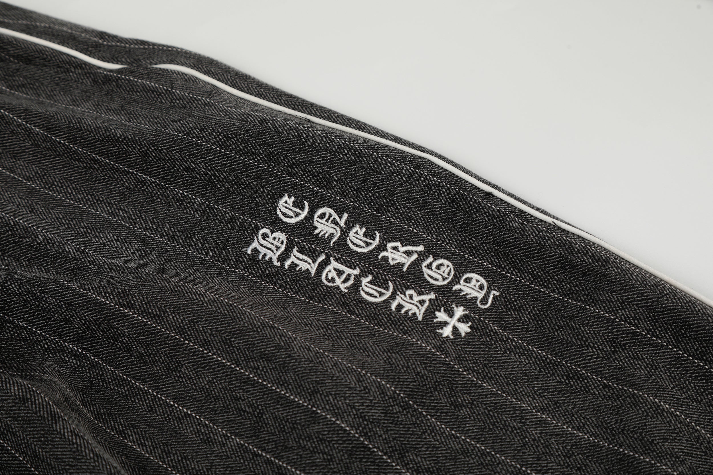 Omirad Pinstripe Wide-Leg Track Pants | Relaxed Fit