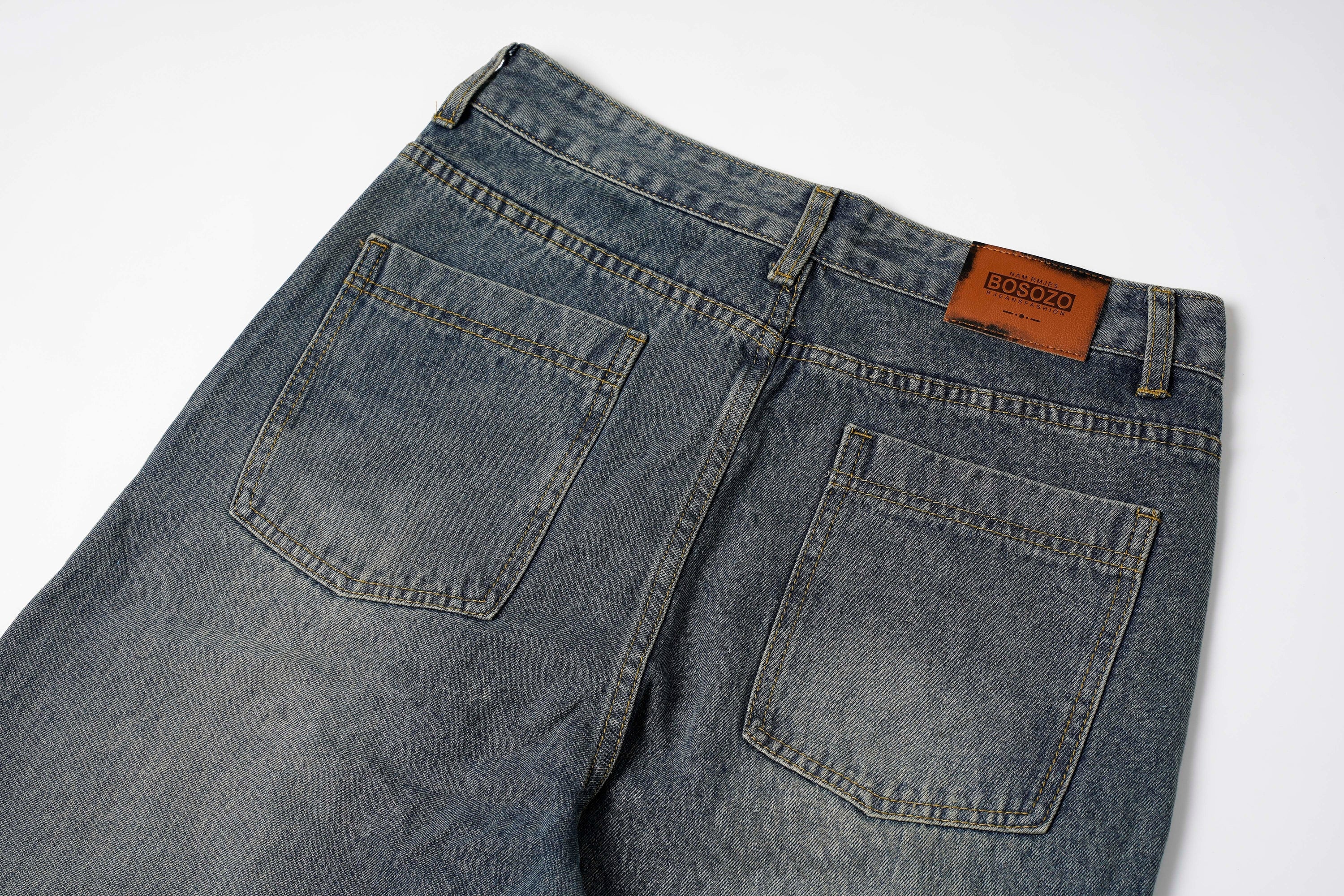 Spiral-Tear Grunge Wide-Leg Denim Jeans | Distressed Streetwear