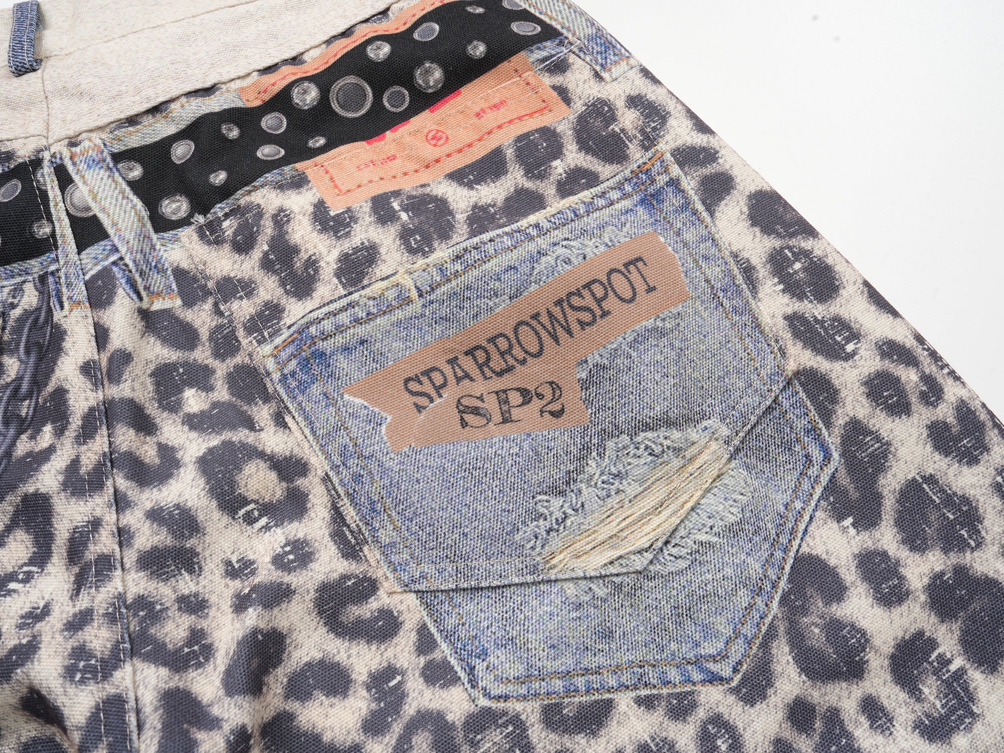 Leopard Print Patchwork Wide-Leg Pants | Y2K Streetwear