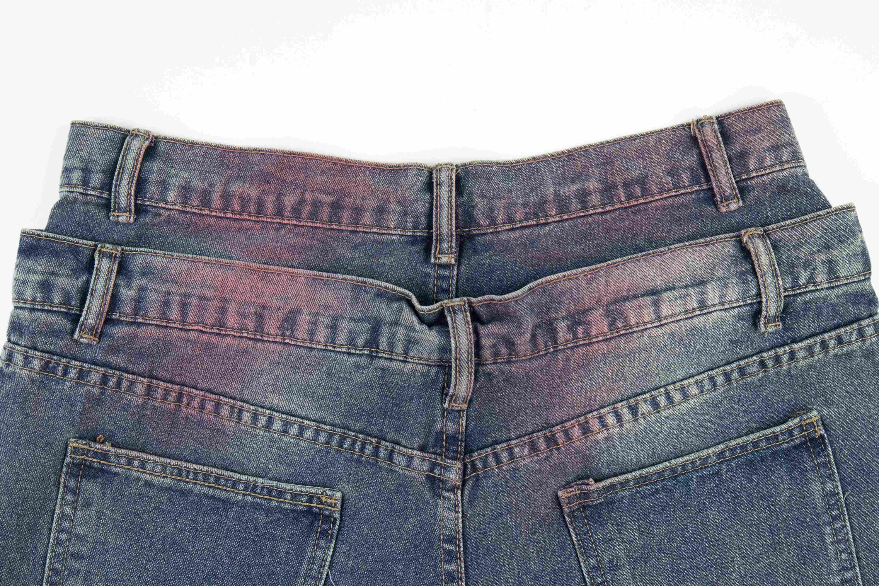 Omirad Distressed Washed Wide-Leg Jeans | Heavy Rip Denim