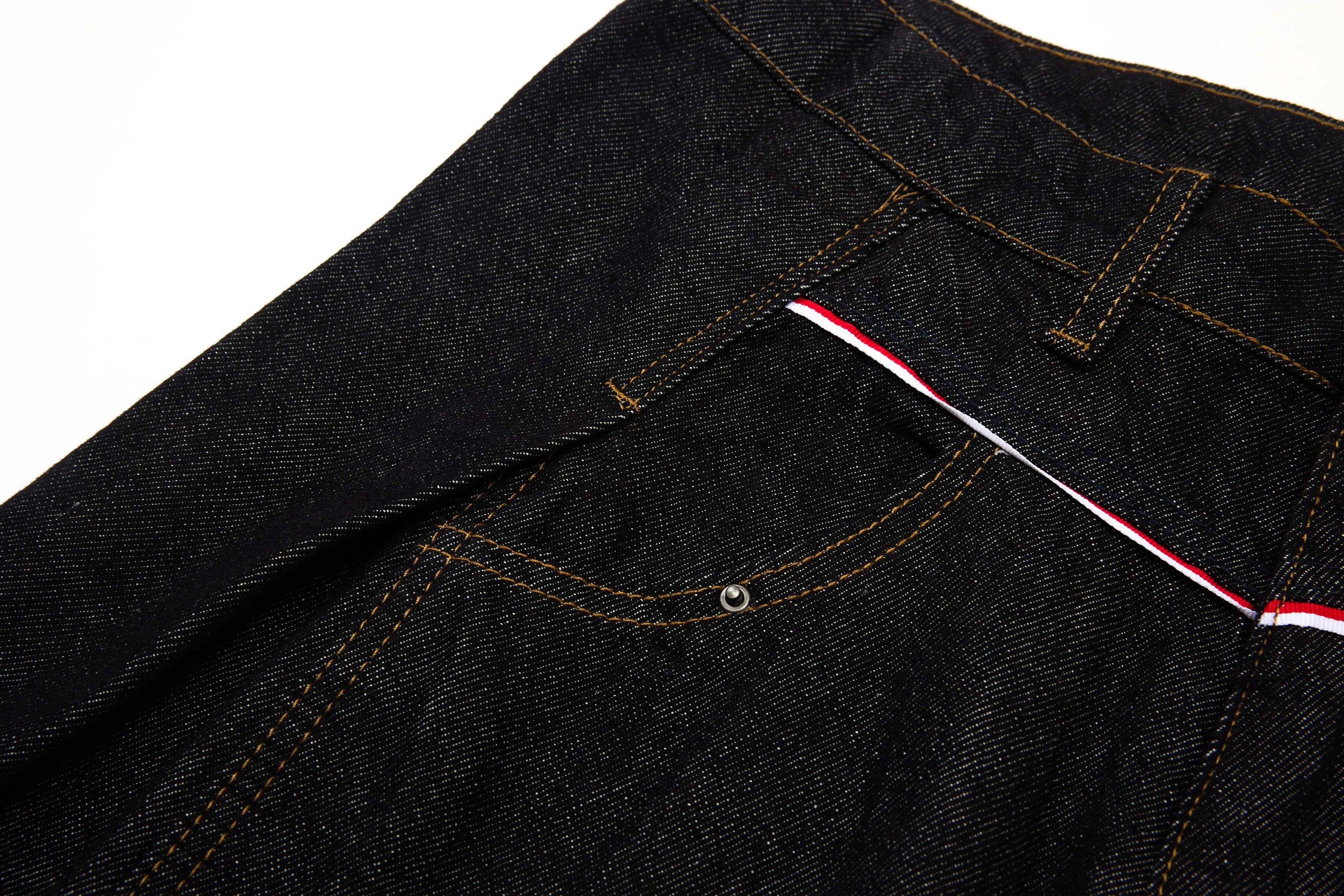 Omirad Contrast Piping Wide-Leg Jeans | Retro Street Denim