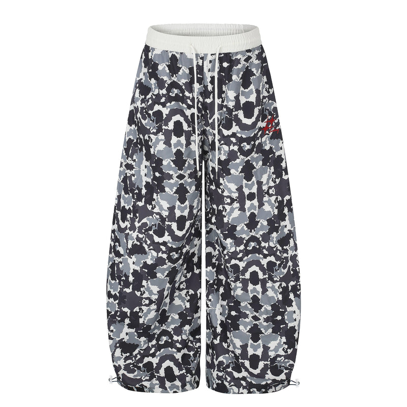 Abstract Camo Wide-Leg Sweatpants | Oversized Streetwear